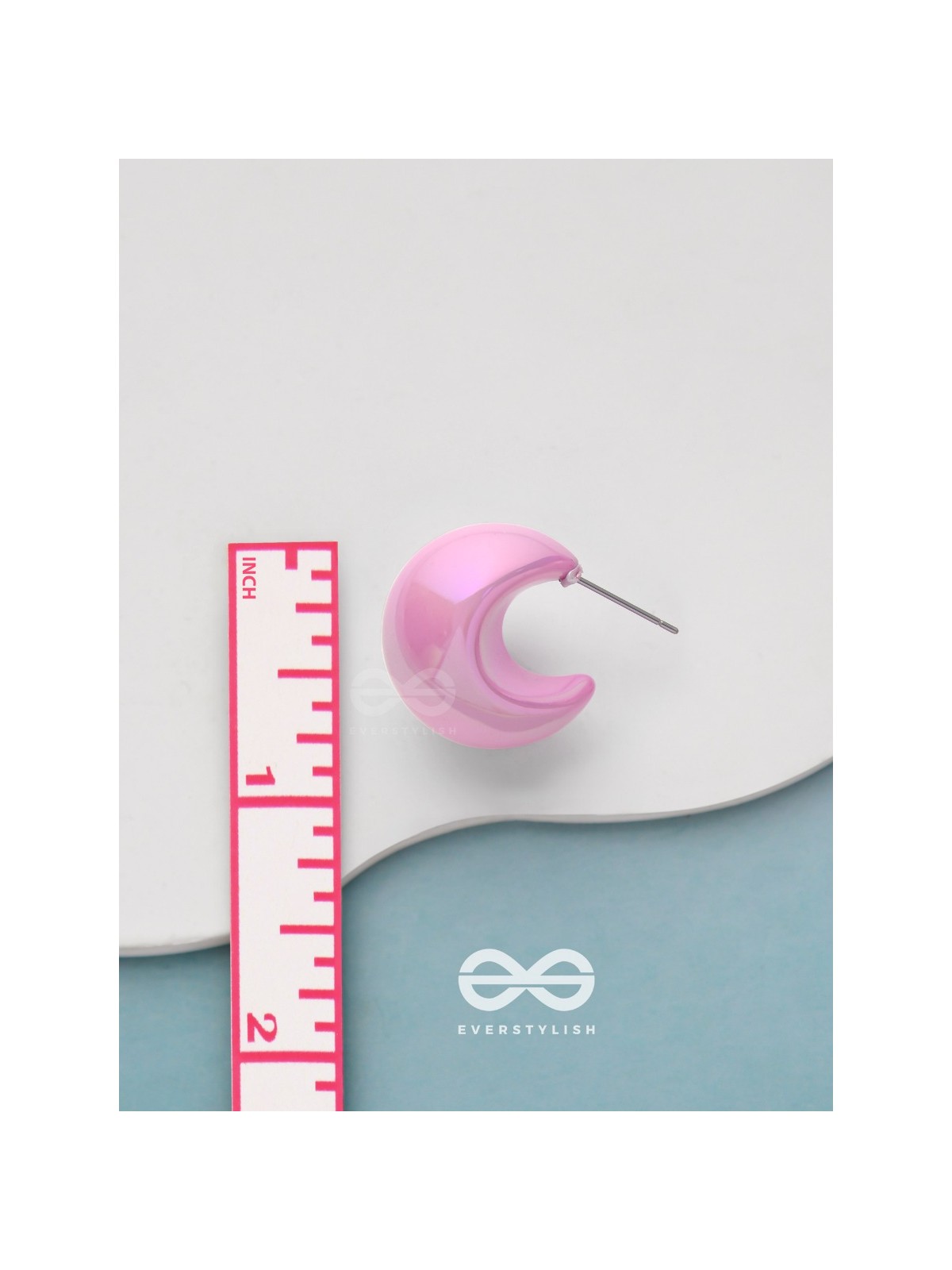 Groovy Arcs - Holographic Acrylic Earrings (Pink)