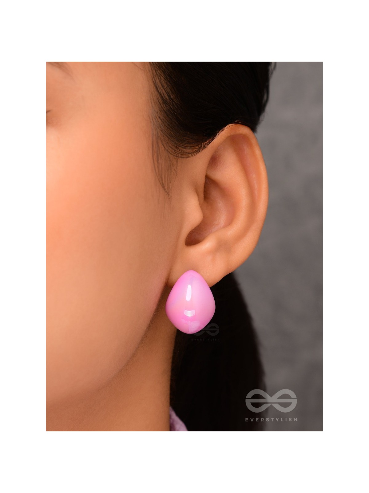 Groovy Arcs - Holographic Acrylic Earrings (Pink)