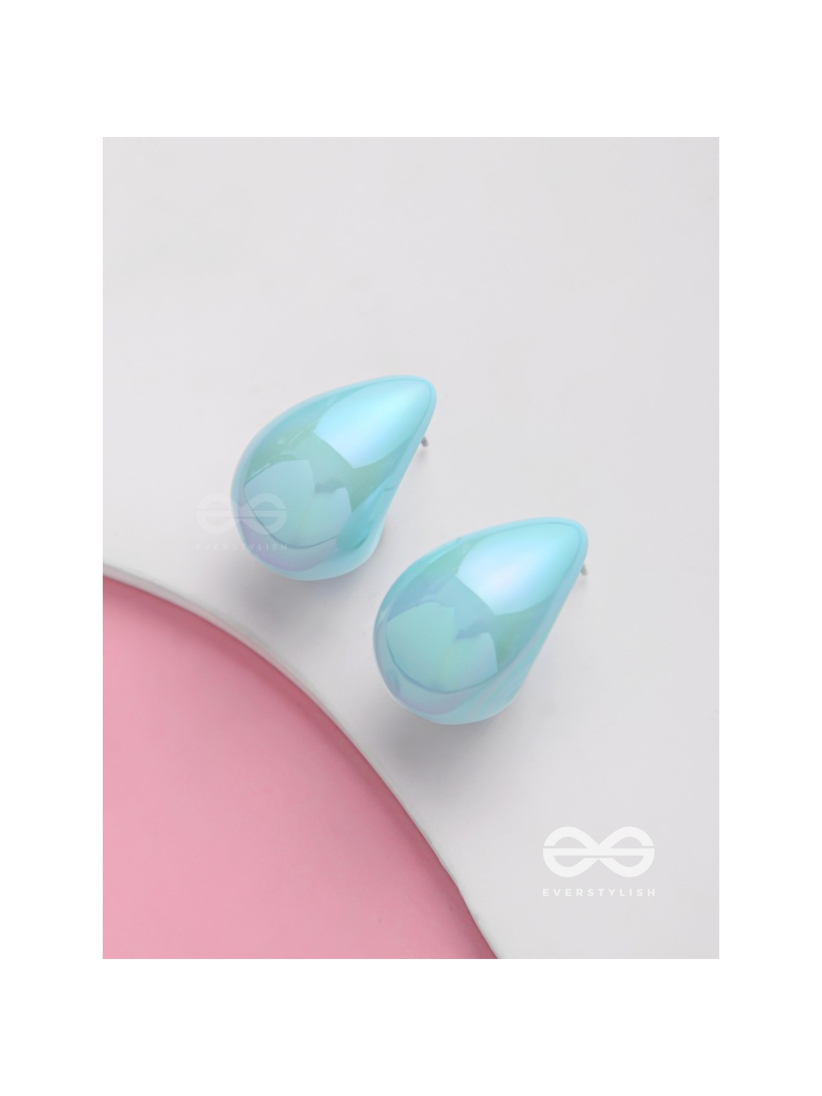 Shining Crescents - Holographic Acrylic Earrings (Light Blue)