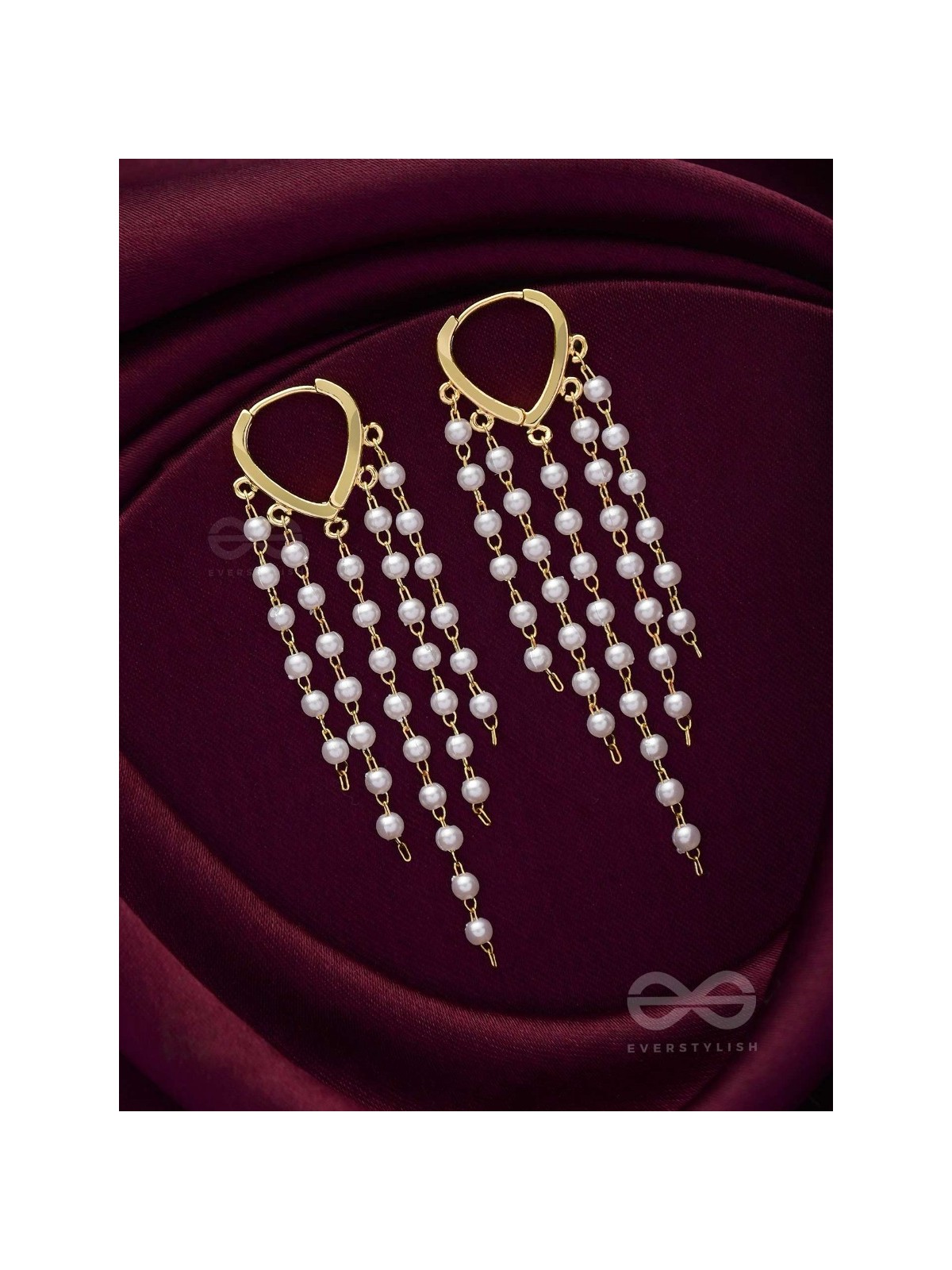 Chandelier Pearls - Golden Pearl Earrings