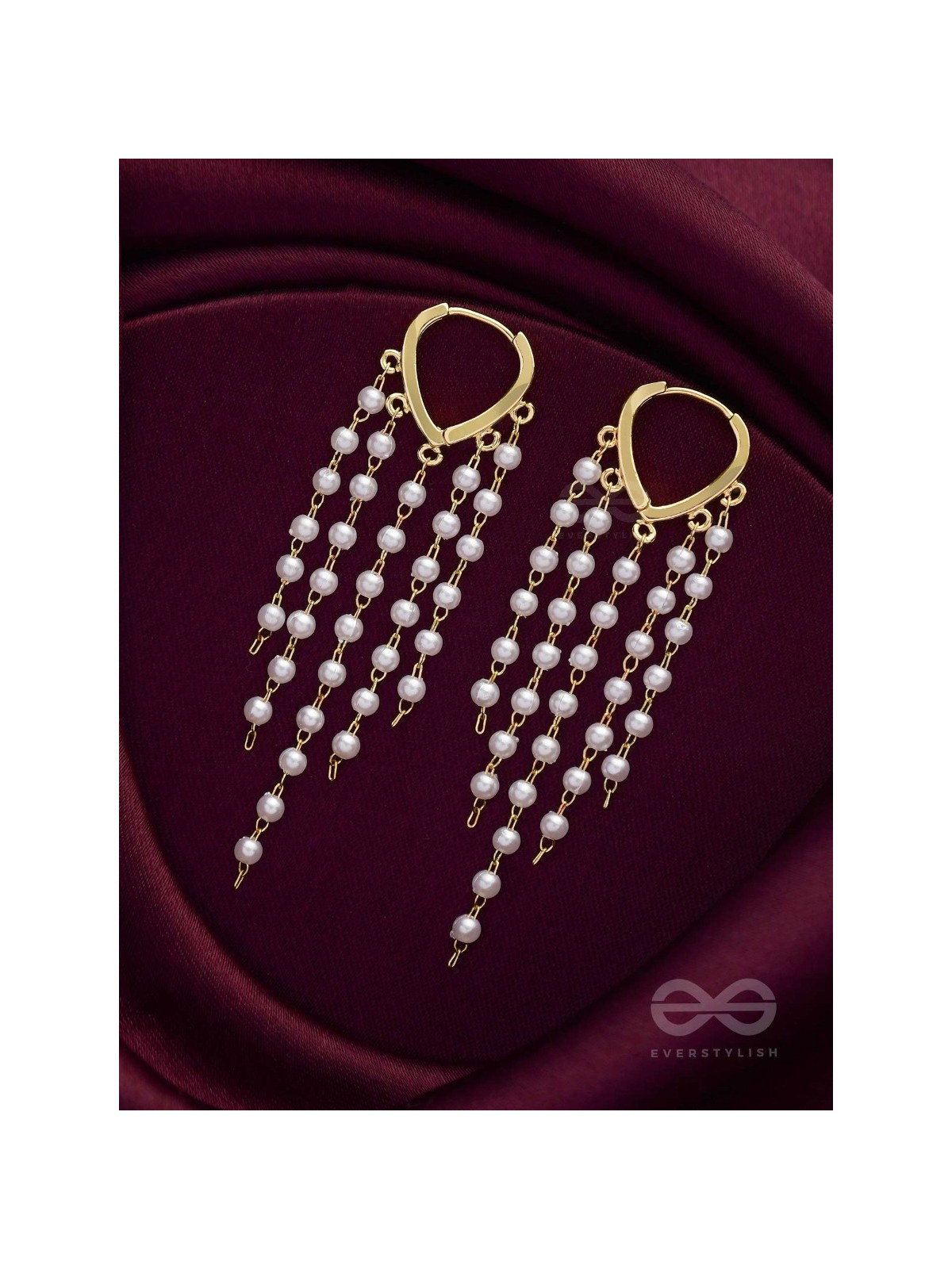 Chandelier Pearls - Golden Pearl Earrings