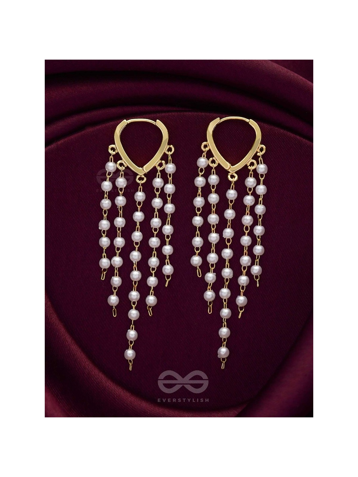 Chandelier Pearls - Golden Pearl Earrings