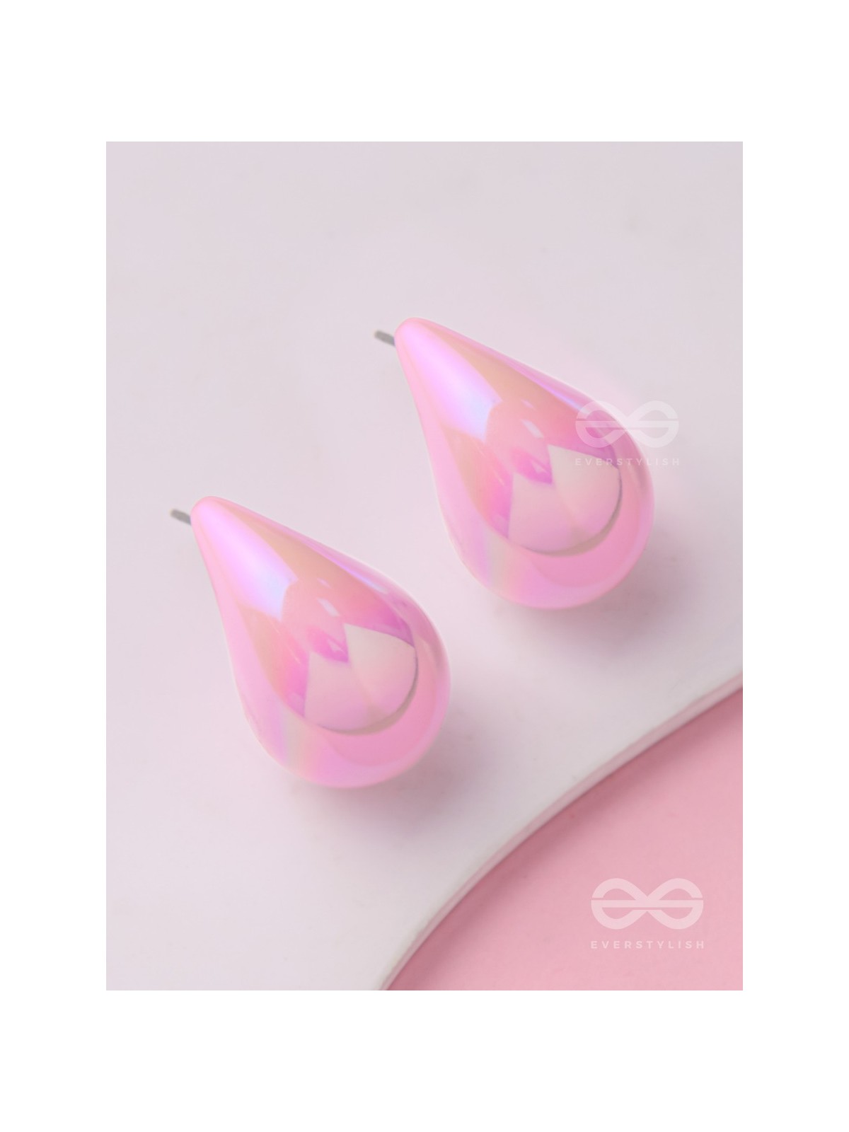 Glitter Drops - Holographic Acrylic Earrings (Pink)