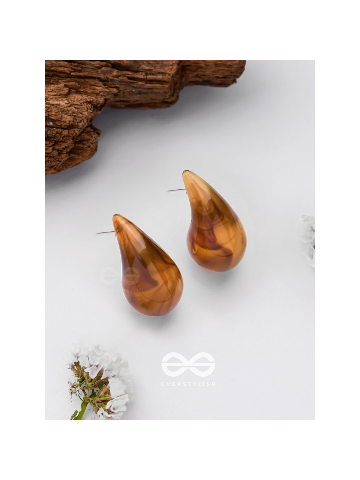 Chestnut Chic - Acrylic Earrings