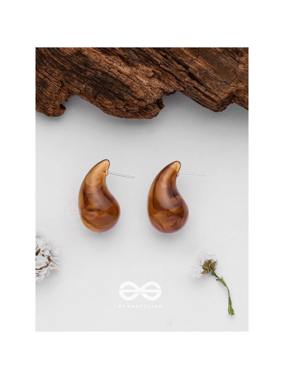 Chestnut Chic - Acrylic Earrings