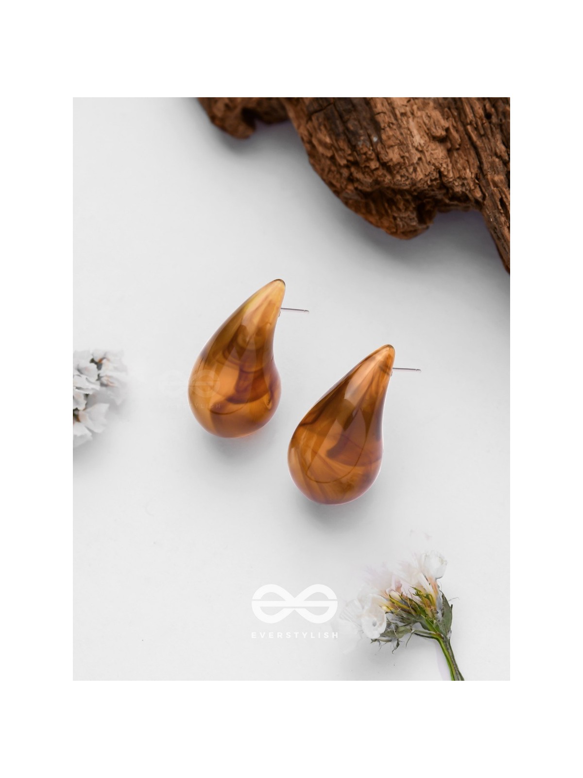 Chestnut Chic - Acrylic Earrings