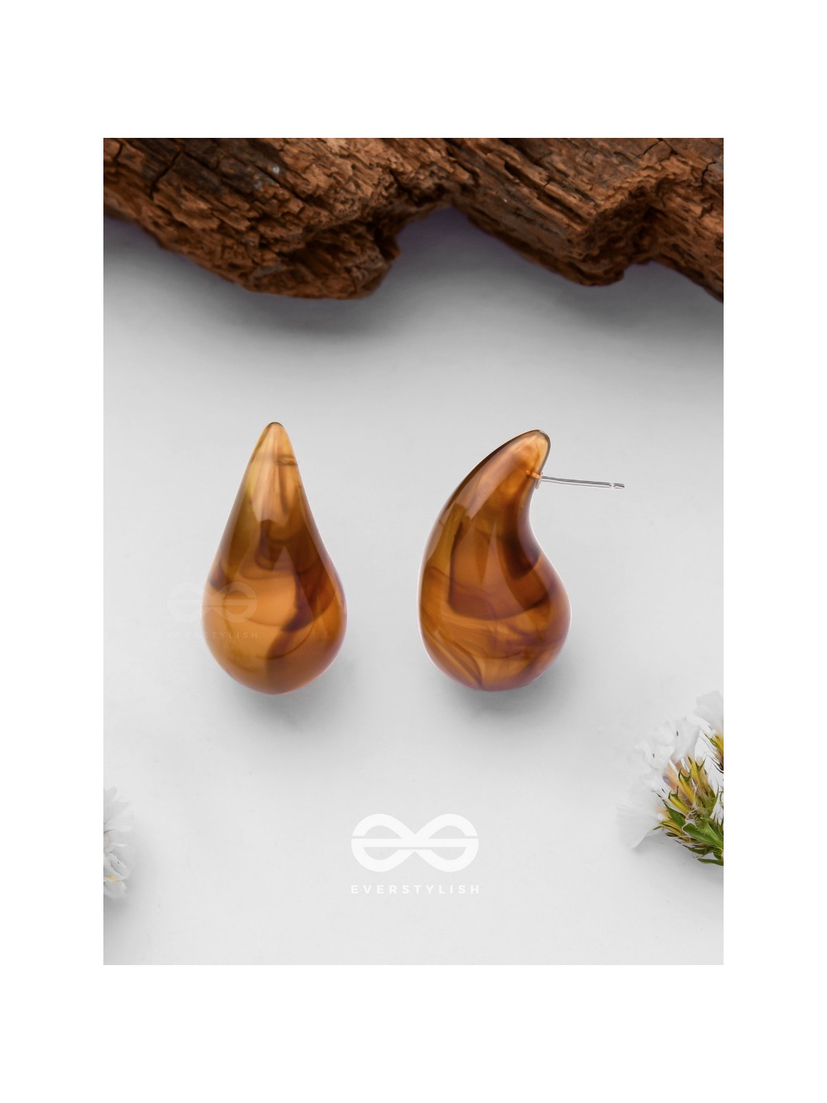 Chestnut Chic - Acrylic Earrings
