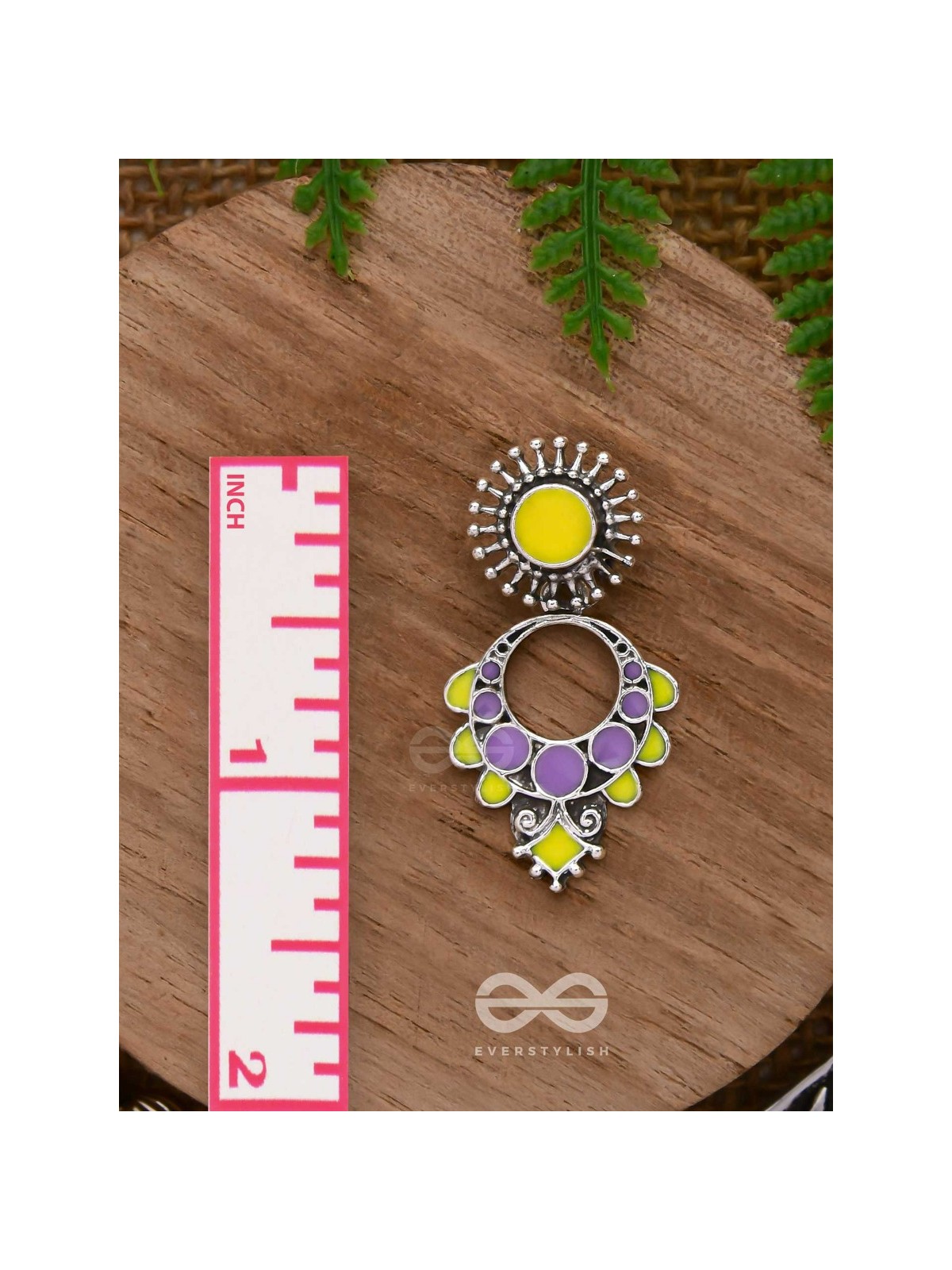 The Twilight Bloom - Statement Enamelled Oxidised Ear Jackets