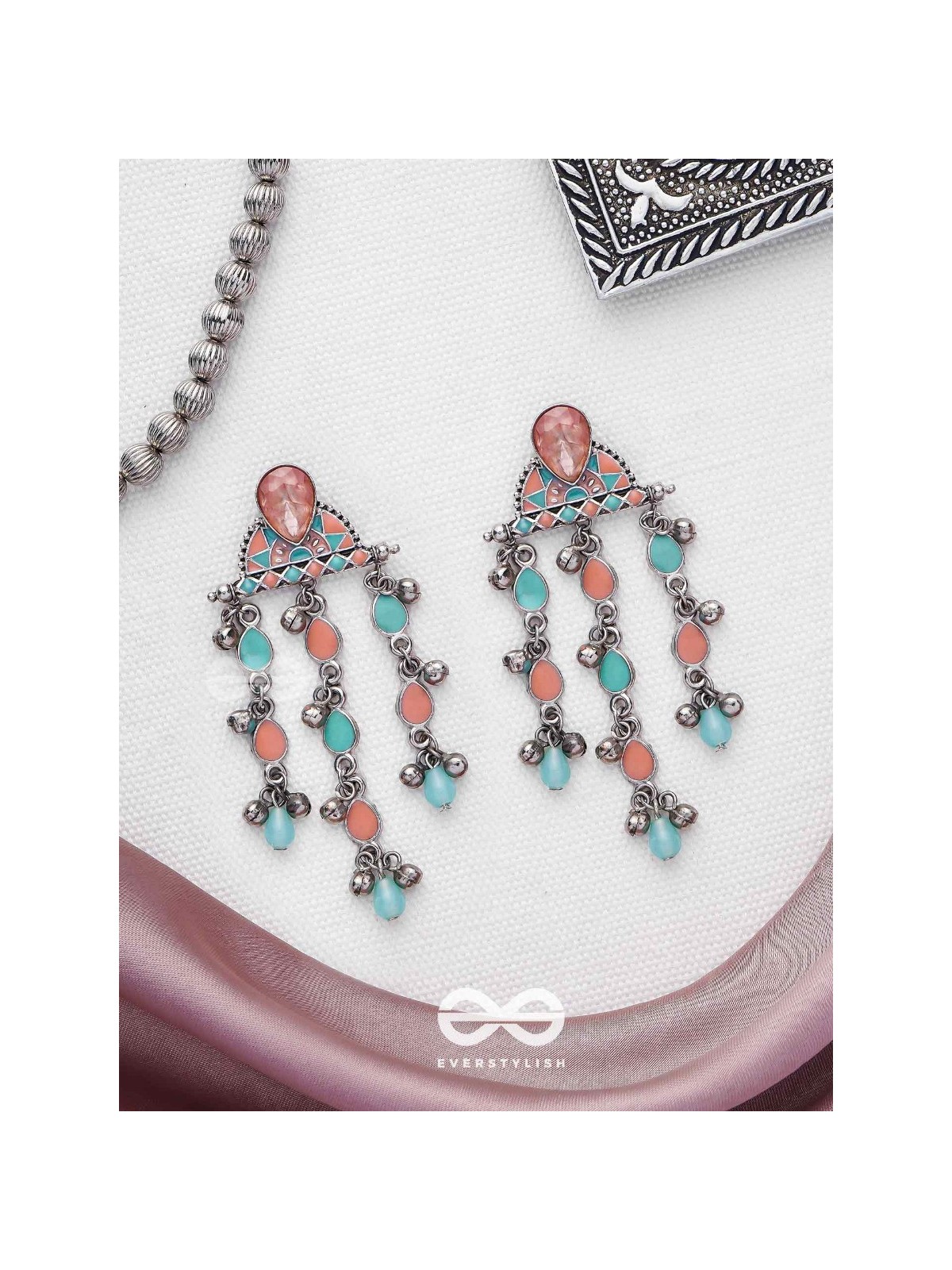 The Umbrella Sprinkles- Enamelled Oxidised Earrings