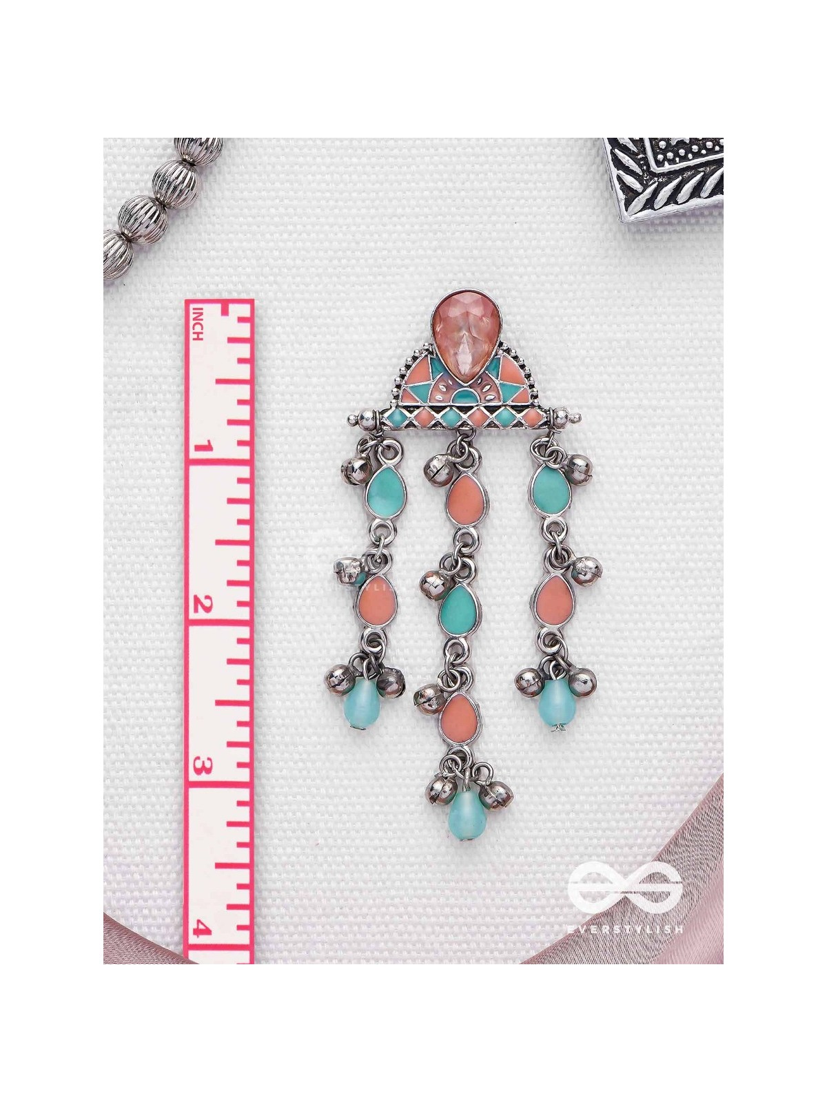 The Umbrella Sprinkles- Enamelled Oxidised Earrings