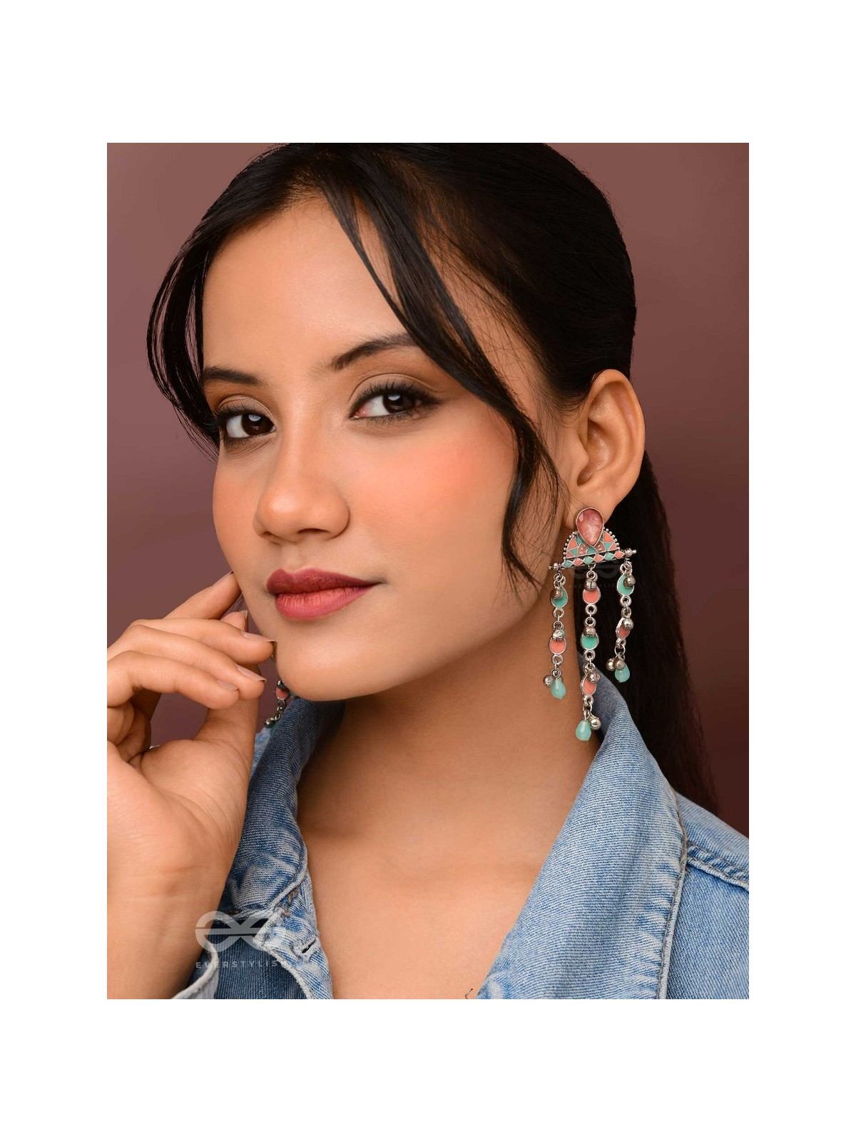 The Umbrella Sprinkles- Enamelled Oxidised Earrings