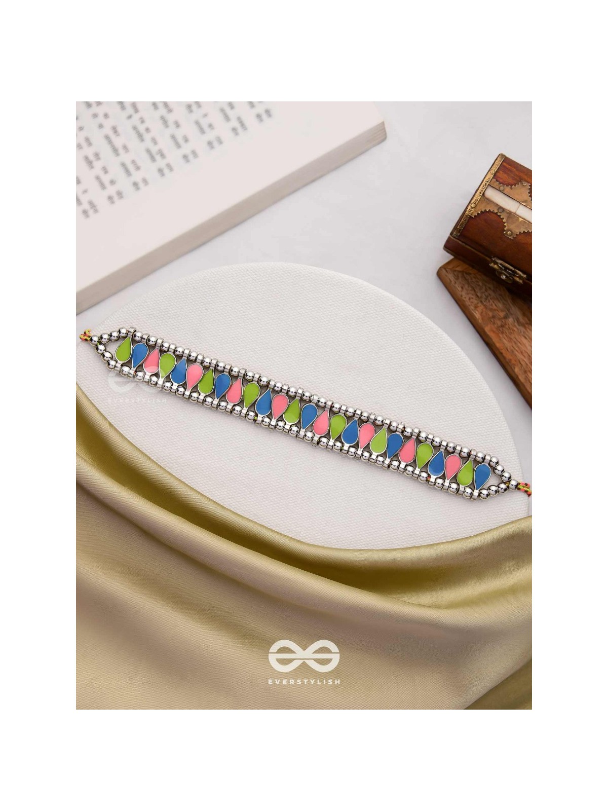  The Vivid Drops - Enamelled Oxidised Choker Neckpiece (Multicolour)