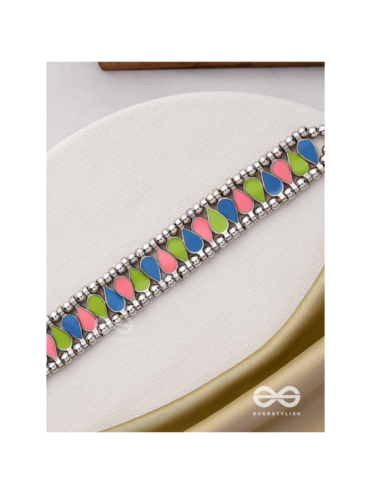  The Vivid Drops - Enamelled Oxidised Choker Neckpiece (Multicolour)