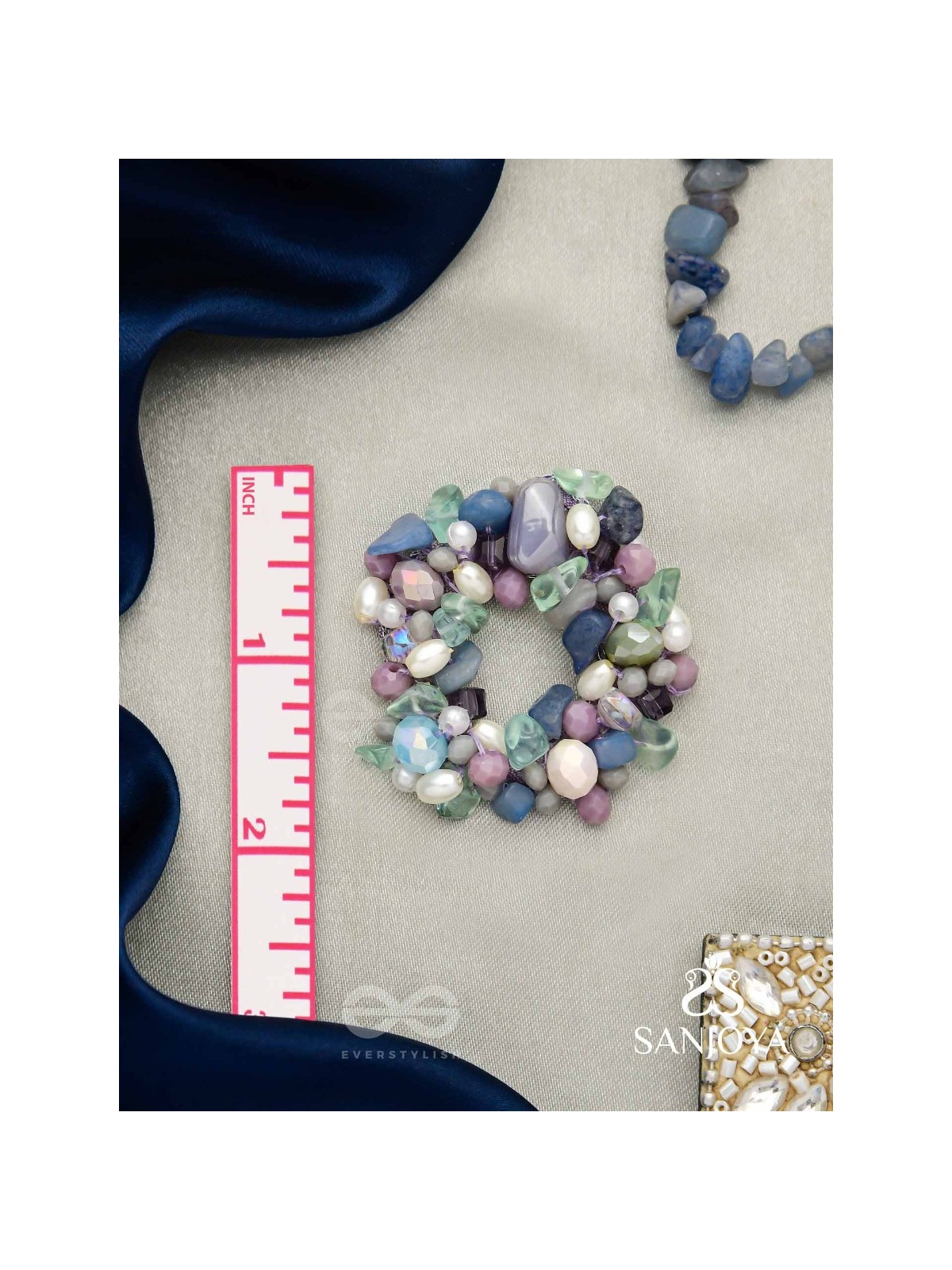 Vilohita - The Lilac Luxury- Beads Hand Embroidered Earrings