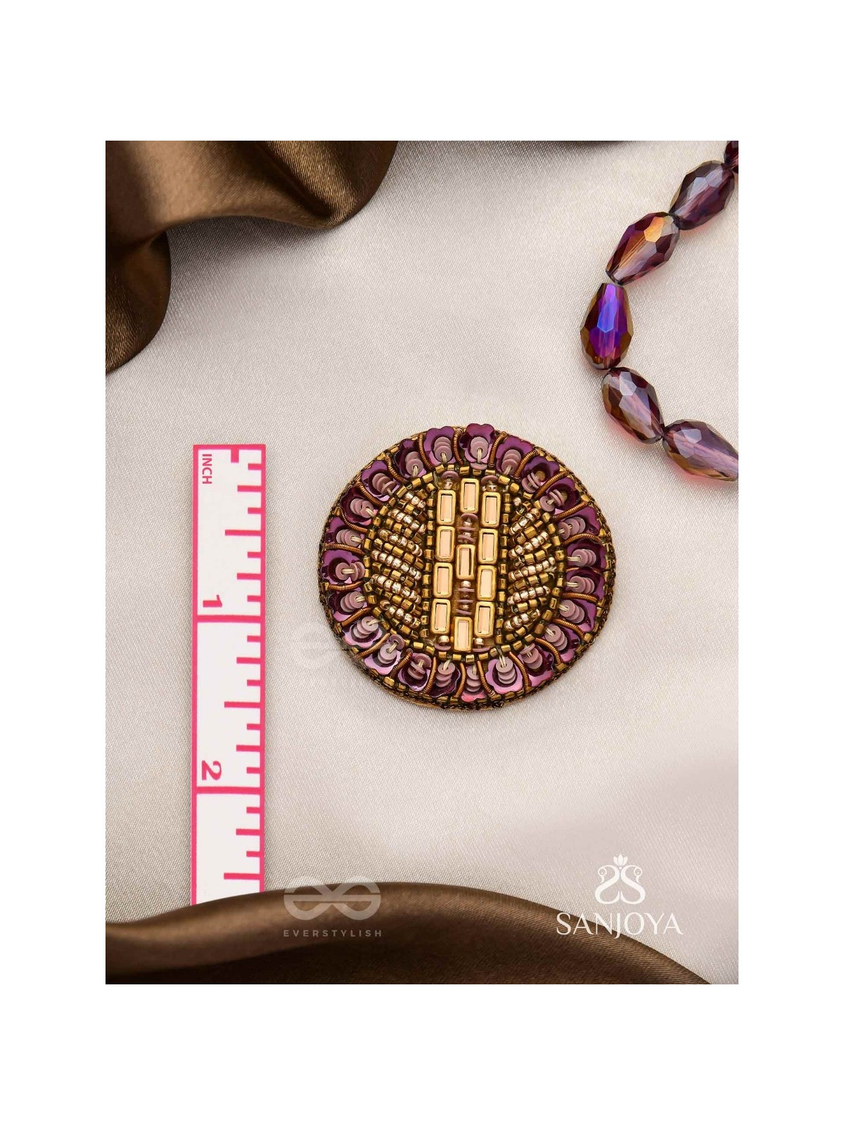 Anantya- The Infinity Loop- Sequins And Beads Hand Embroidered Earrings