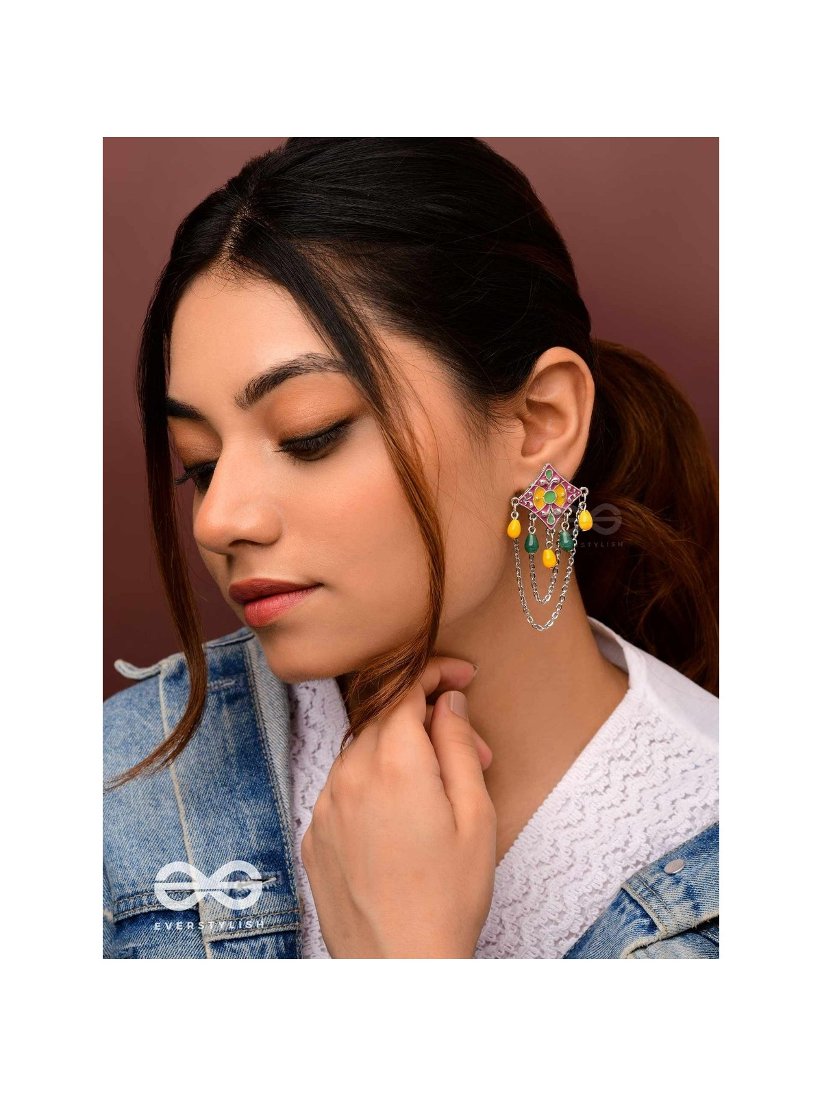 The Countryside Charms - Enamelled Oxidised Earrings