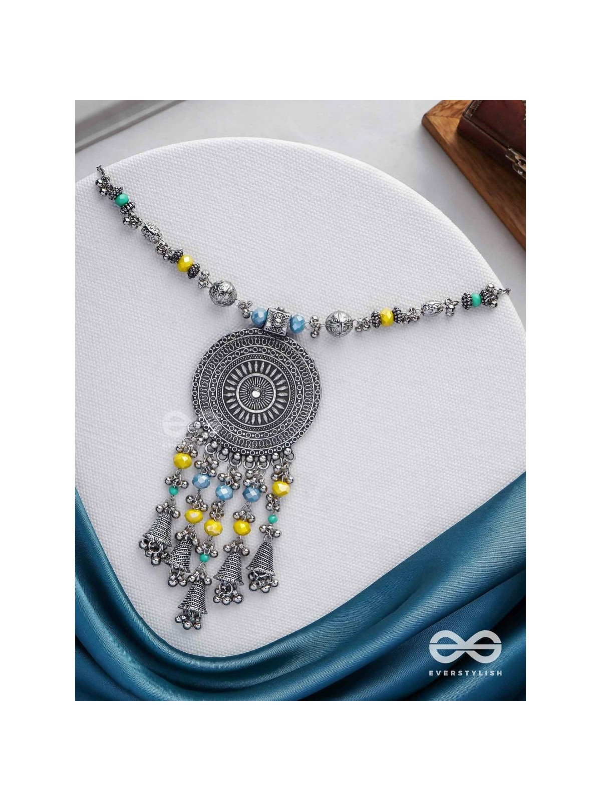 The Mandala Creation - Oxidised Hand Embroidered Neckpiece