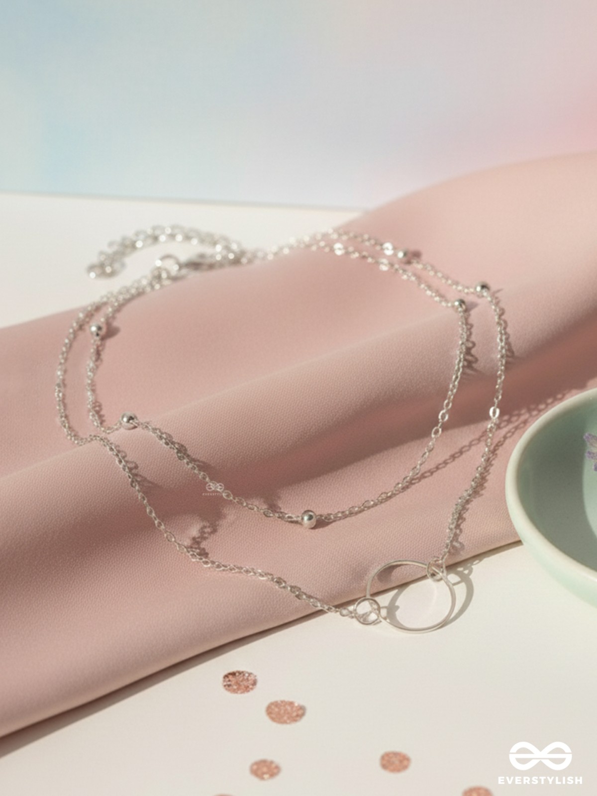The Lavish Layers Of Elegance - Silver Multilayered Neckpiece With Anti-tarnish Coating