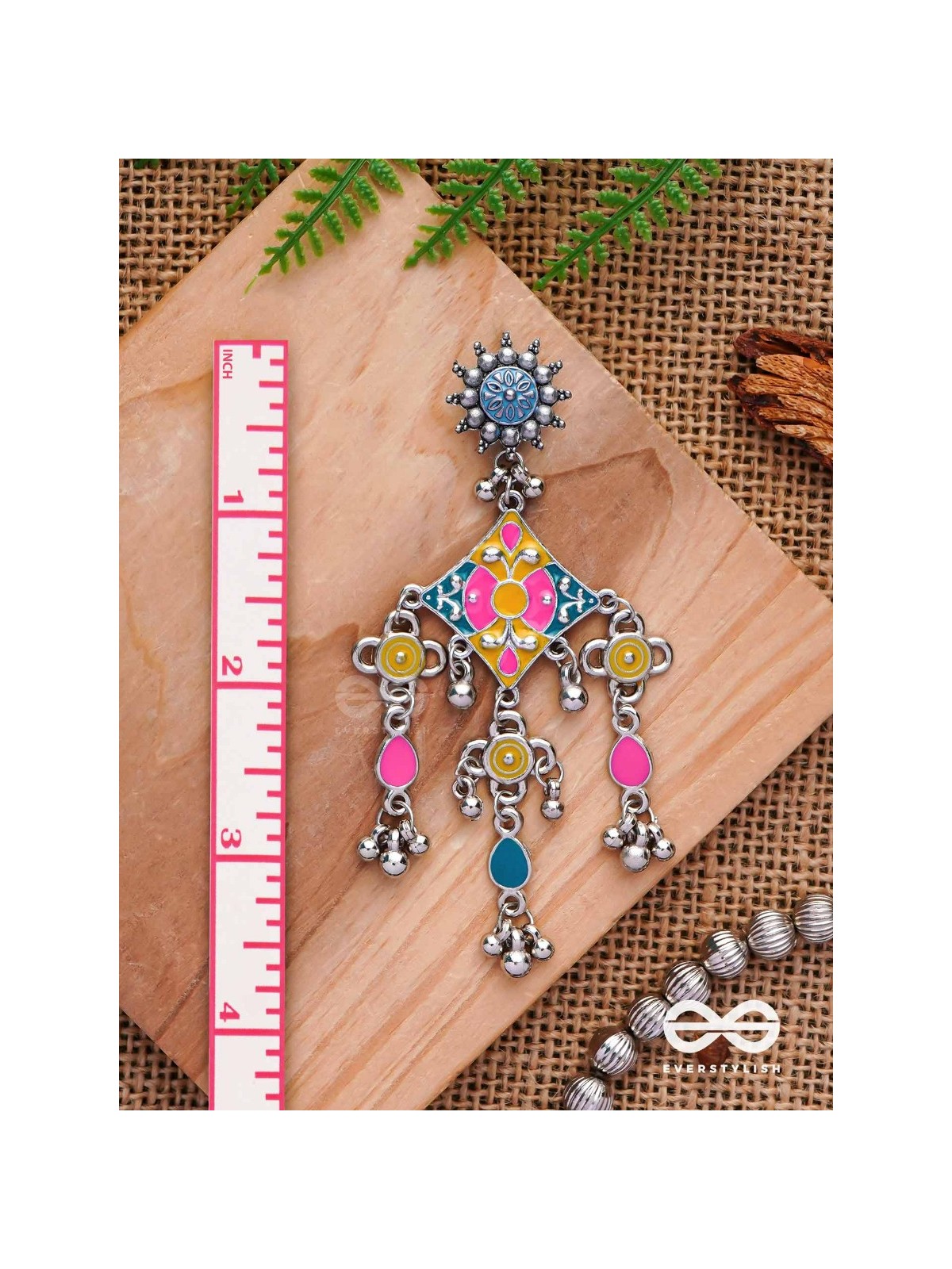 The Sunset Landscape - Enamelled Oxidised Earrings