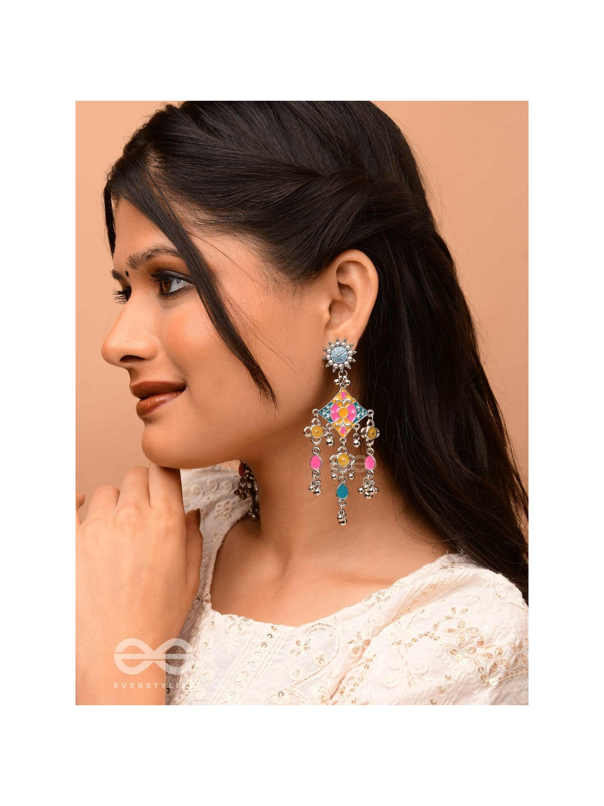 The Sunset Landscape - Enamelled Oxidised Earrings