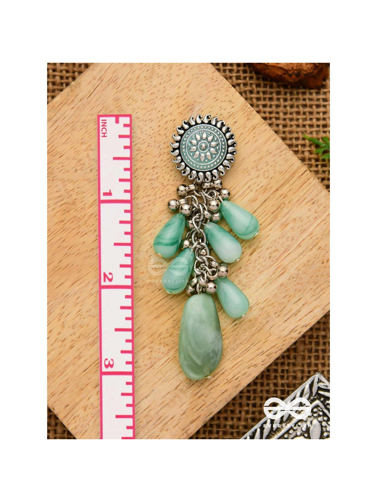 The Misty Drops - Enamelled Oxidised Earrings