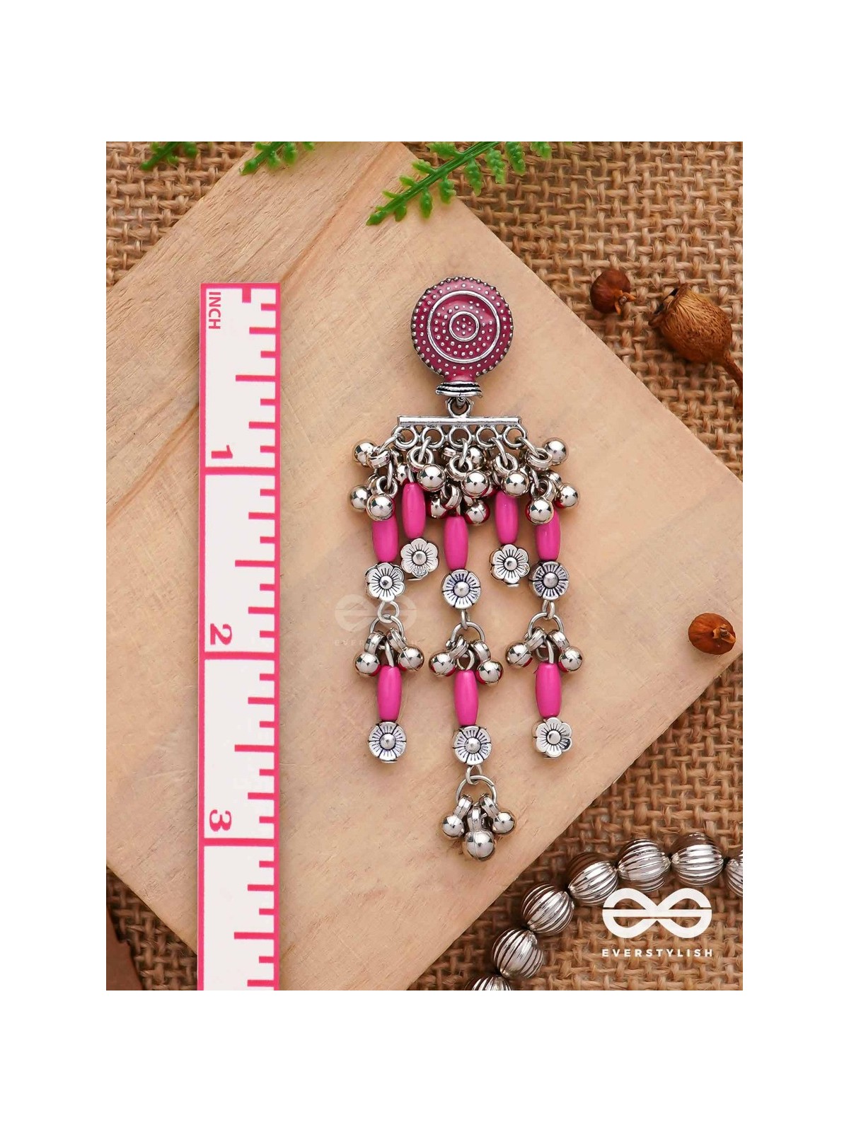 The Fuchsia Fairies - Enamelled Oxidised Earrings