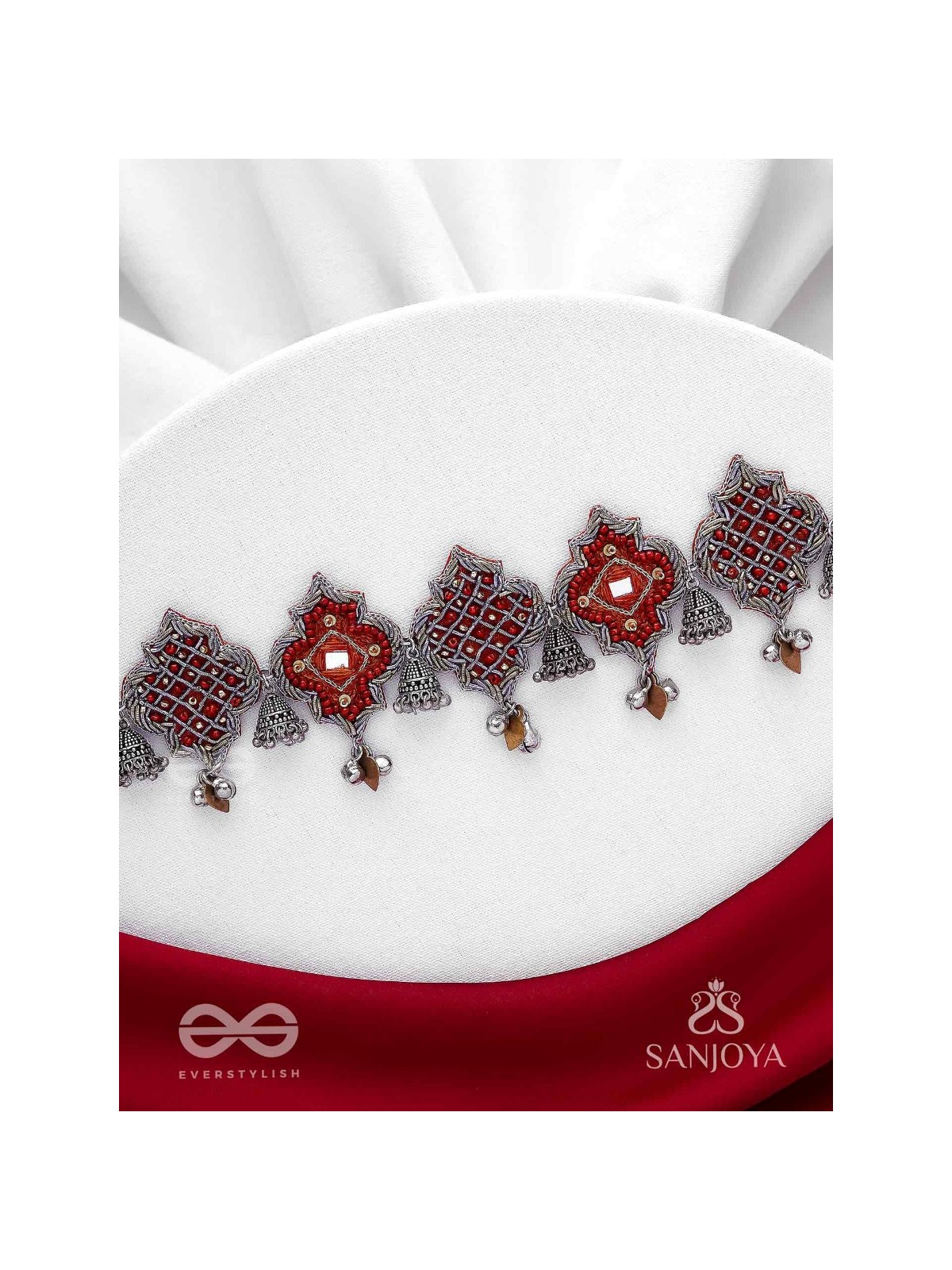 Sulohit - The Sangria Serenade - Beads And Dabka Hand Embroidered Choker Neckpiece