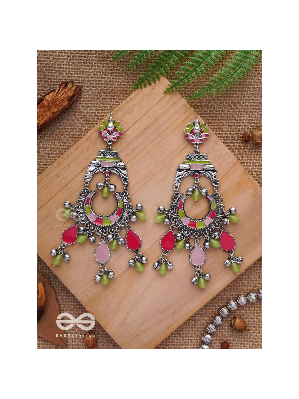 The Brilliant Paradise - Enamelled Oxidised Earrings