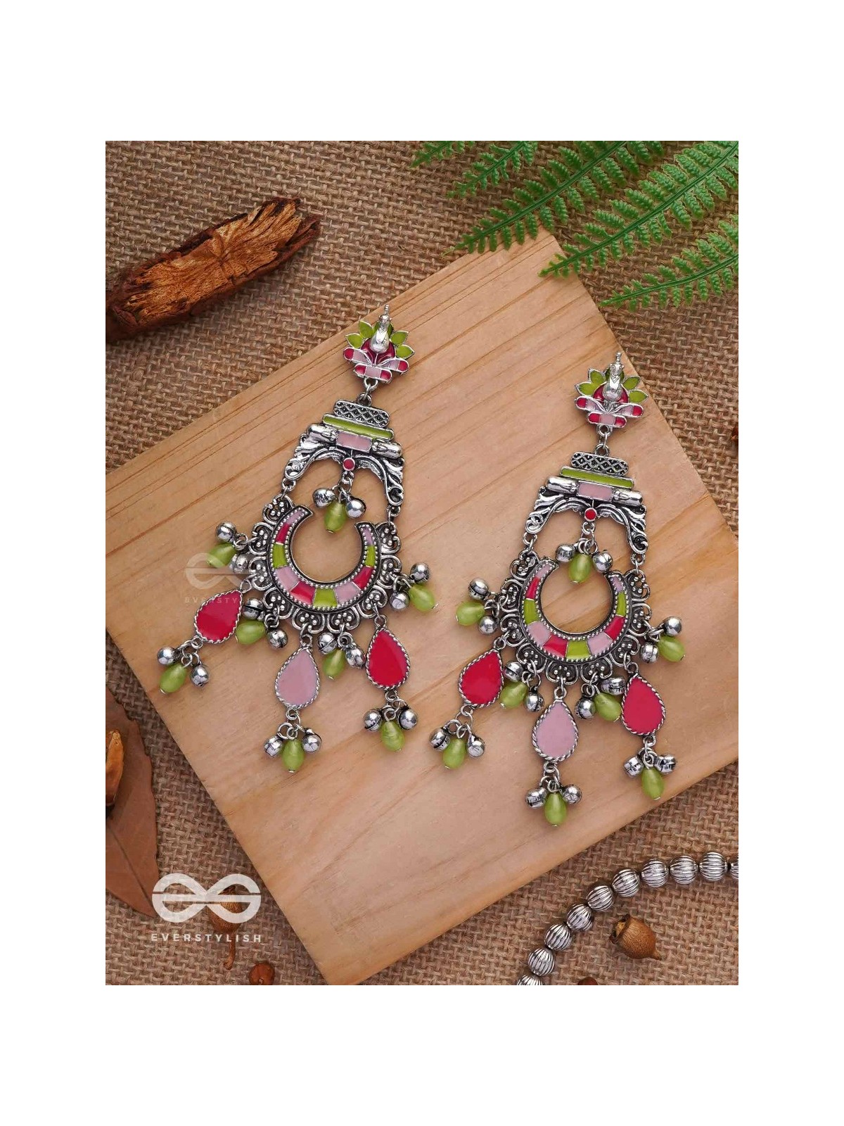 The Brilliant Paradise - Enamelled Oxidised Earrings