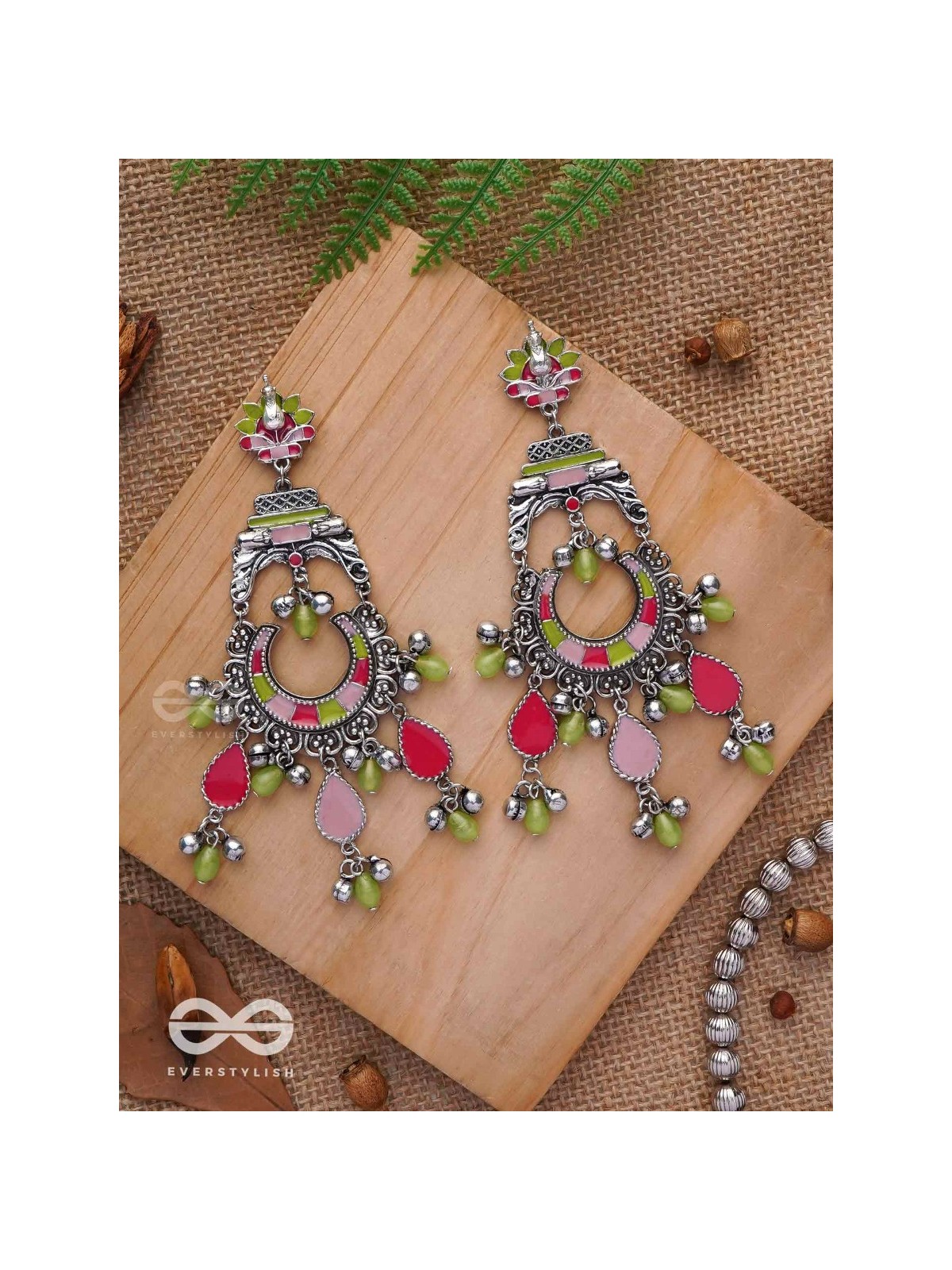 The Brilliant Paradise - Enamelled Oxidised Earrings