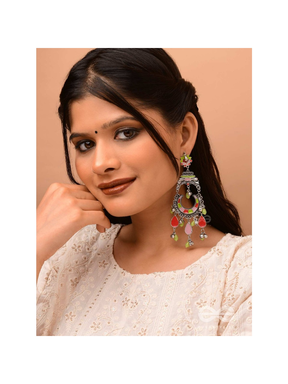 The Brilliant Paradise - Enamelled Oxidised Earrings