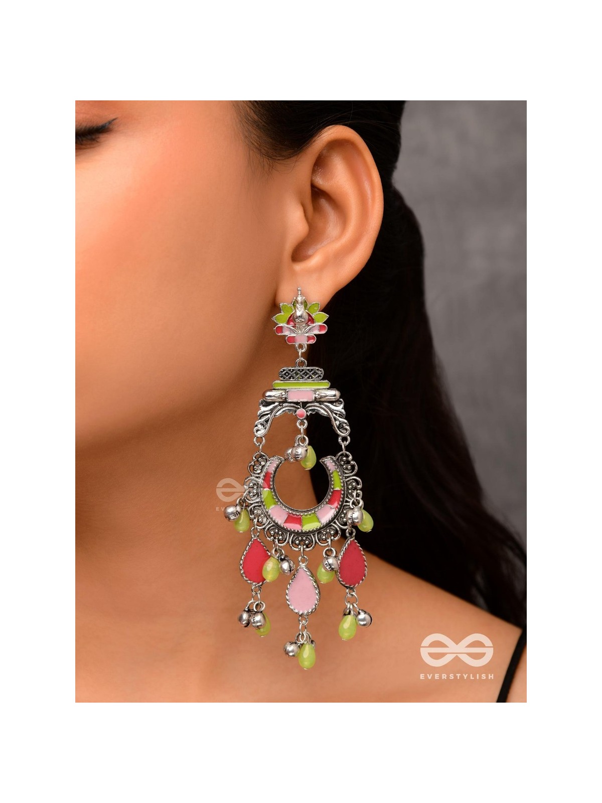 The Brilliant Paradise - Enamelled Oxidised Earrings