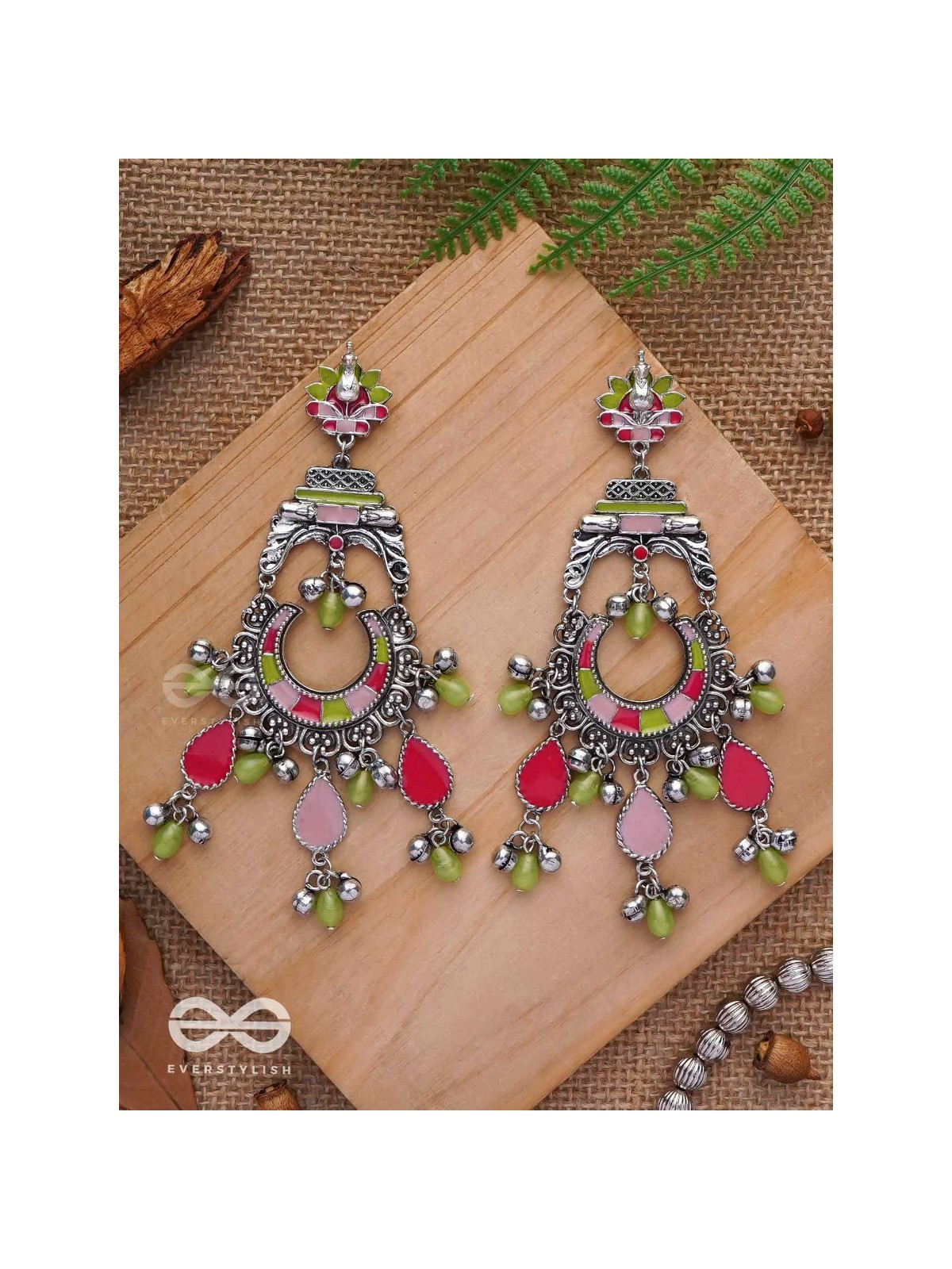The Brilliant Paradise - Enamelled Oxidised Earrings