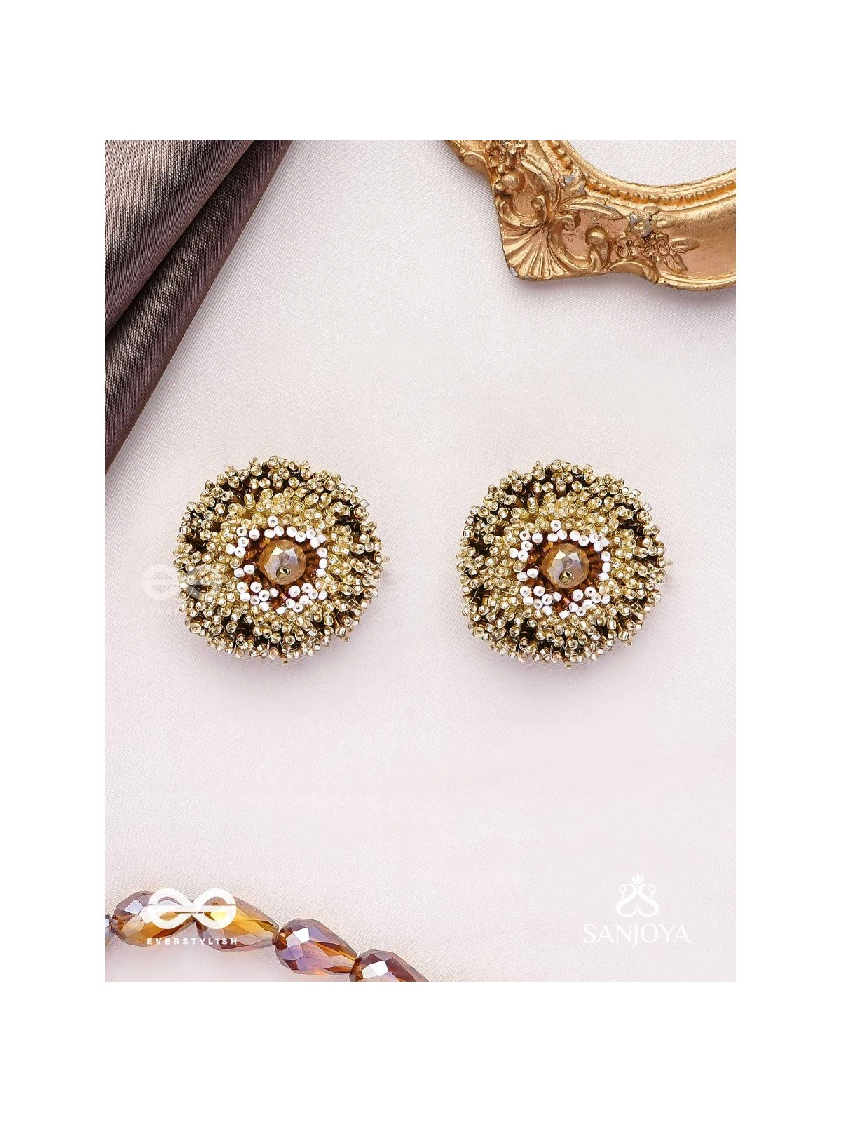 Deepvat - The Brilliant Lights - Beaded Hand Embroidered Stud Earrings