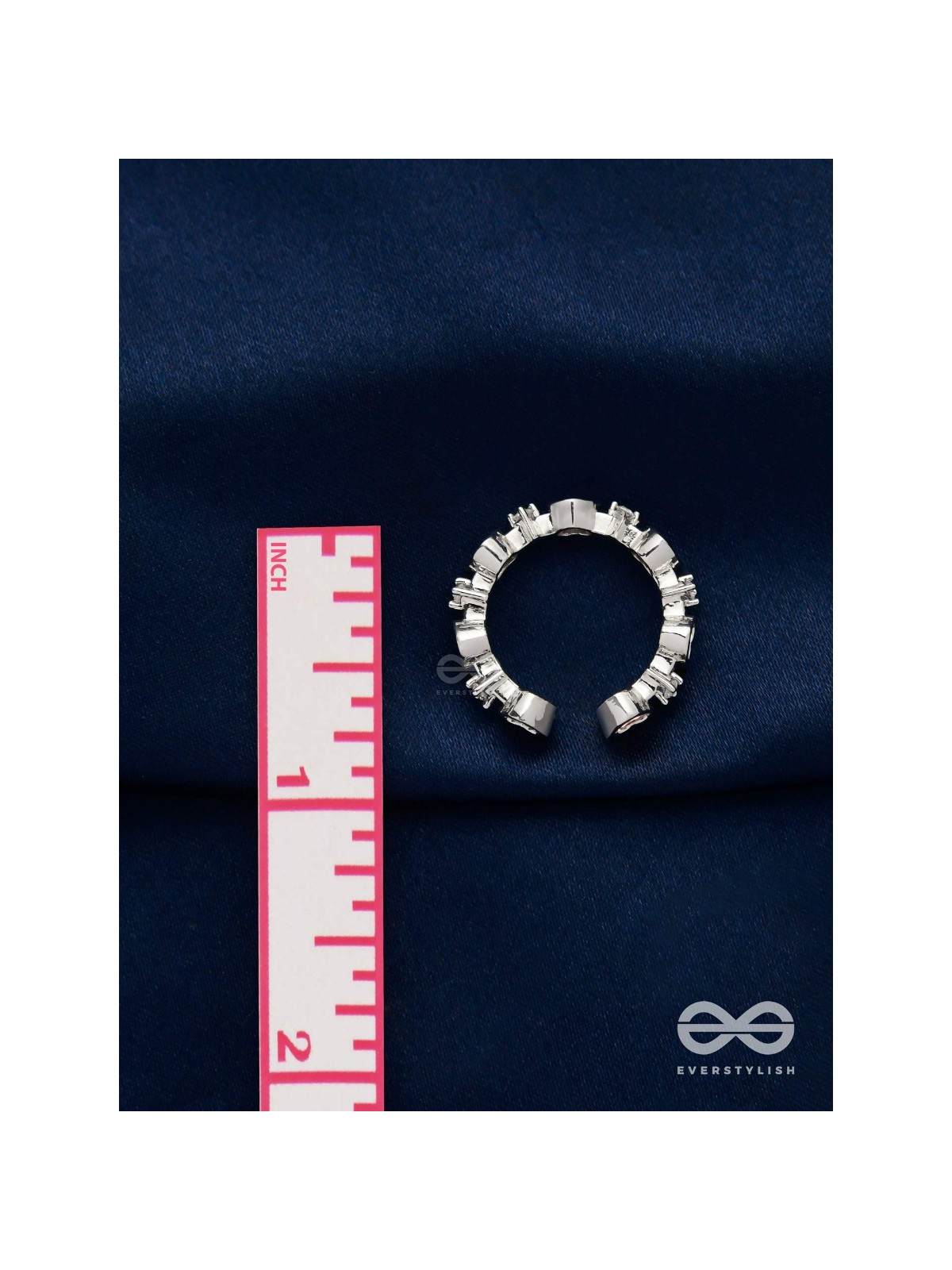 Mi Amor - Silver Embellished Ring (Adjustable)