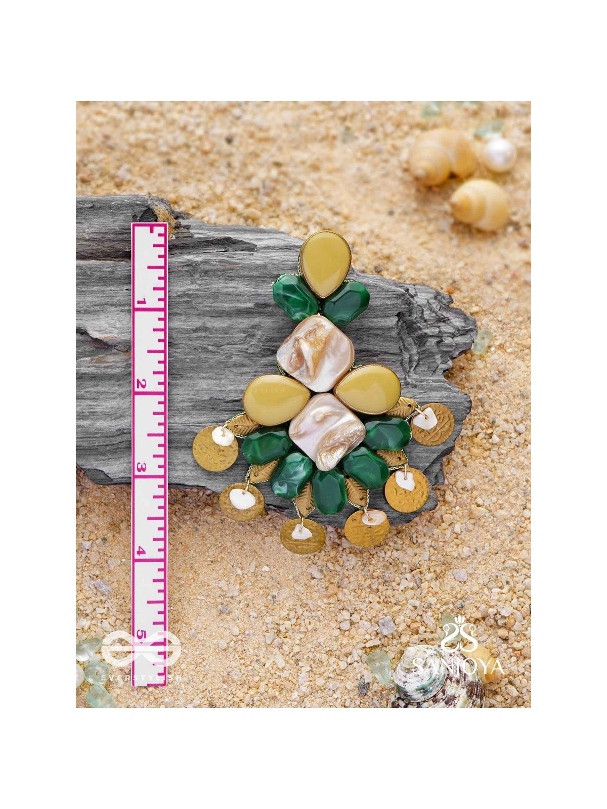 Haritaye - The Mint Melody - Stones And Coins Earrings