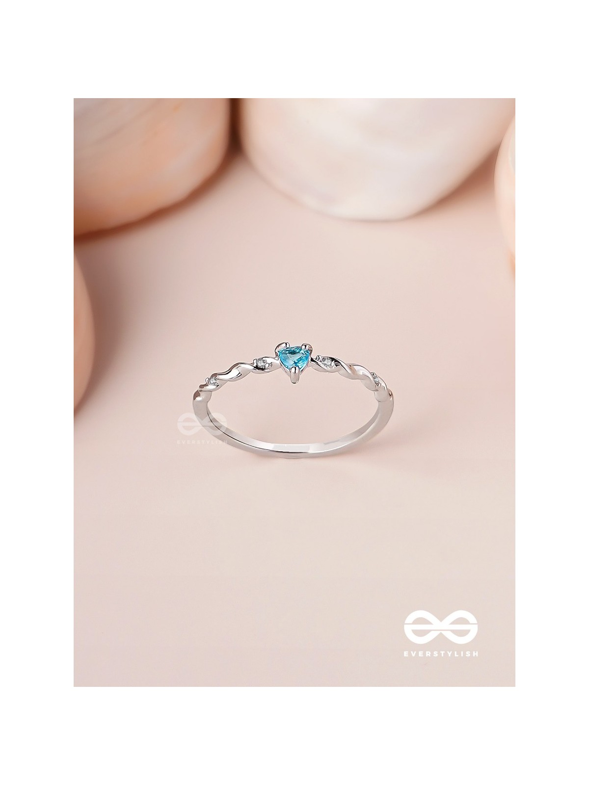 The Teal Prism - Silver Cubic Zirconia Ring