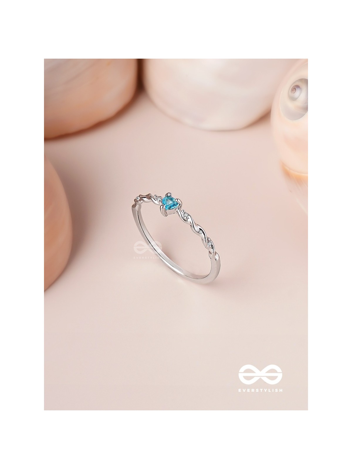 The Teal Prism - Silver Cubic Zirconia Ring