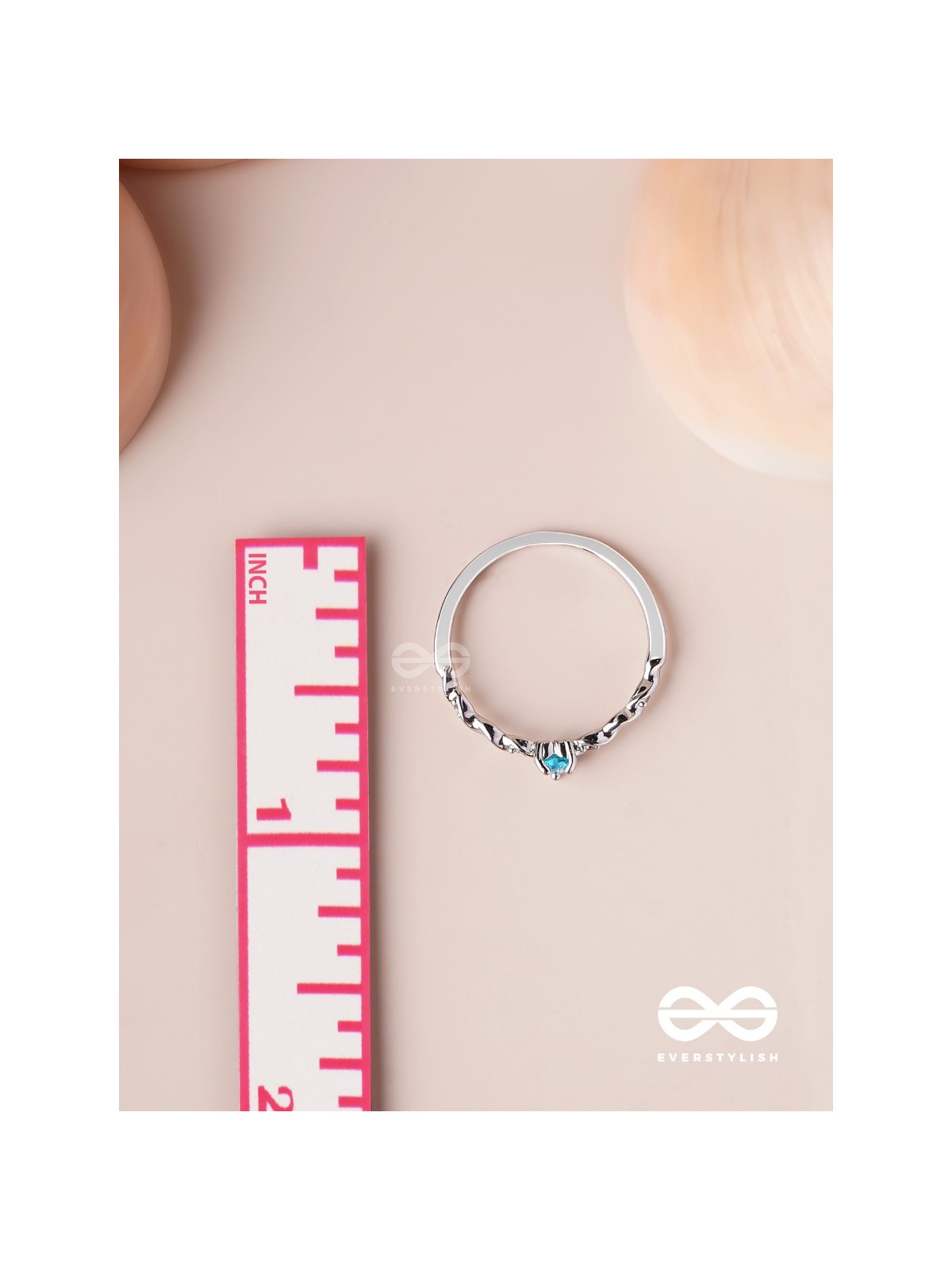 The Teal Prism - Silver Cubic Zirconia Ring