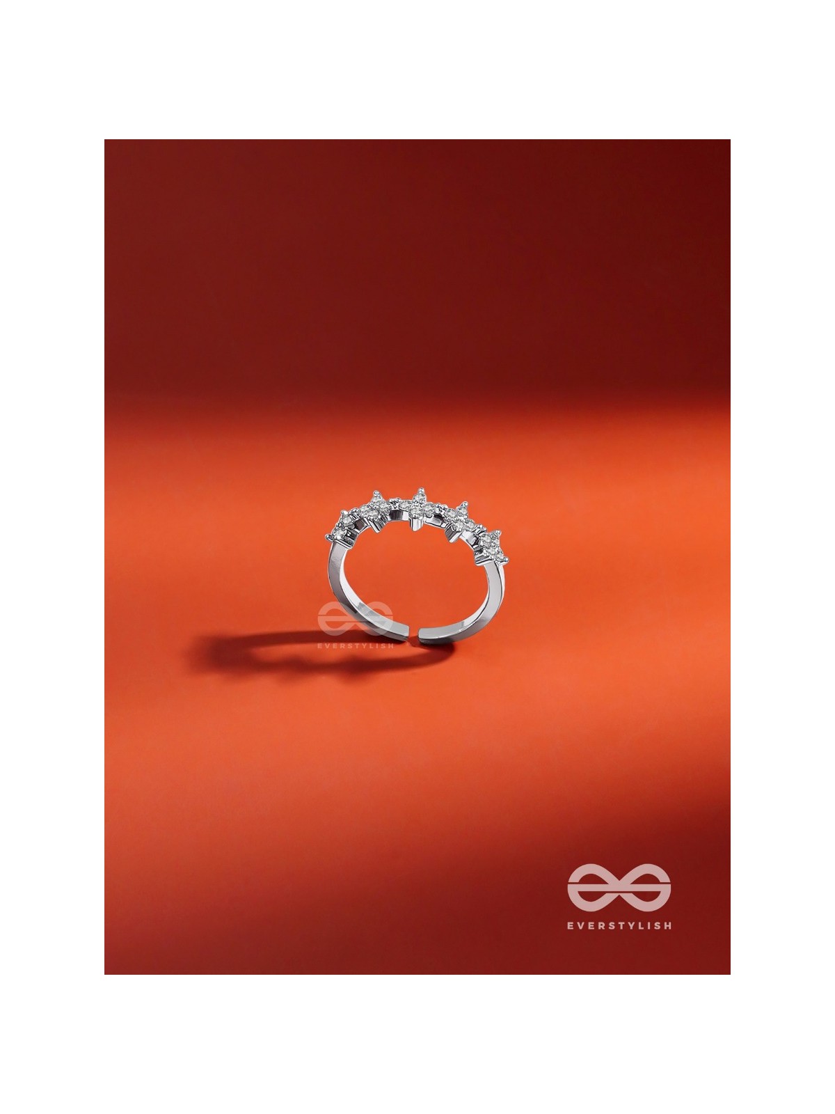 The Sacred Crown - Silver Cubic Zirconia Ring (Adjustable)