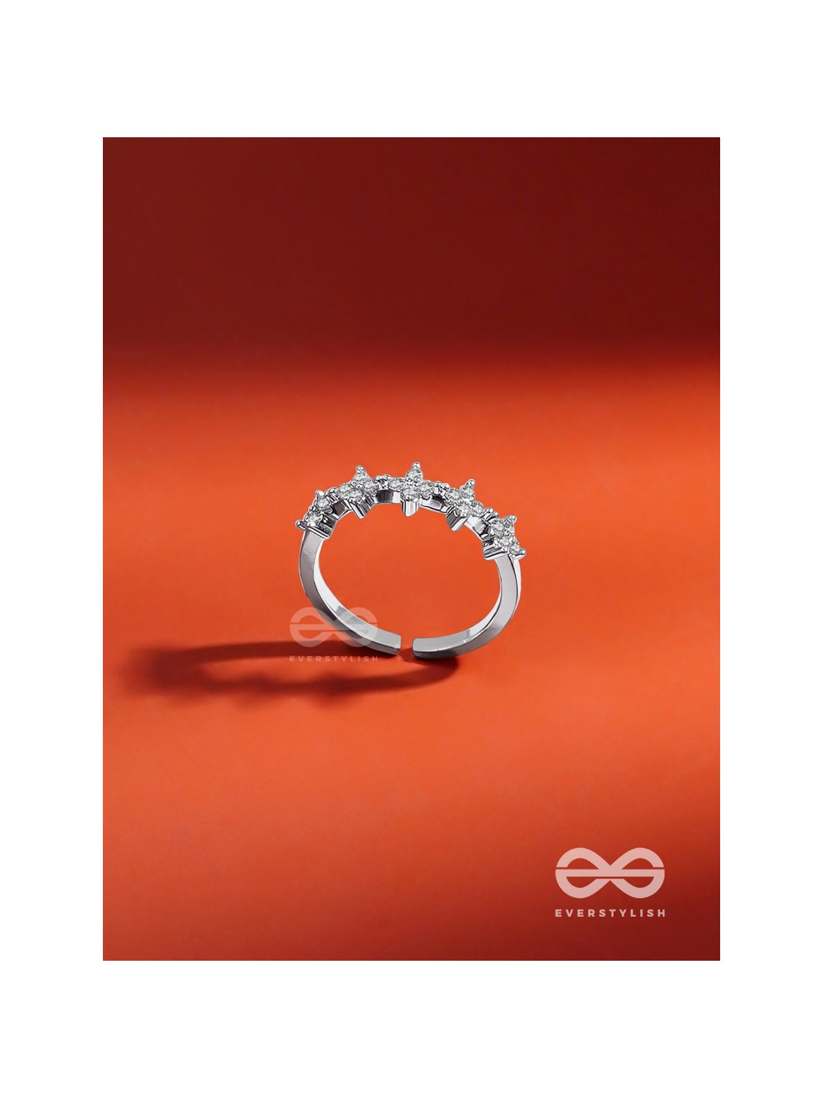 The Sacred Crown - Silver Cubic Zirconia Ring (Adjustable)