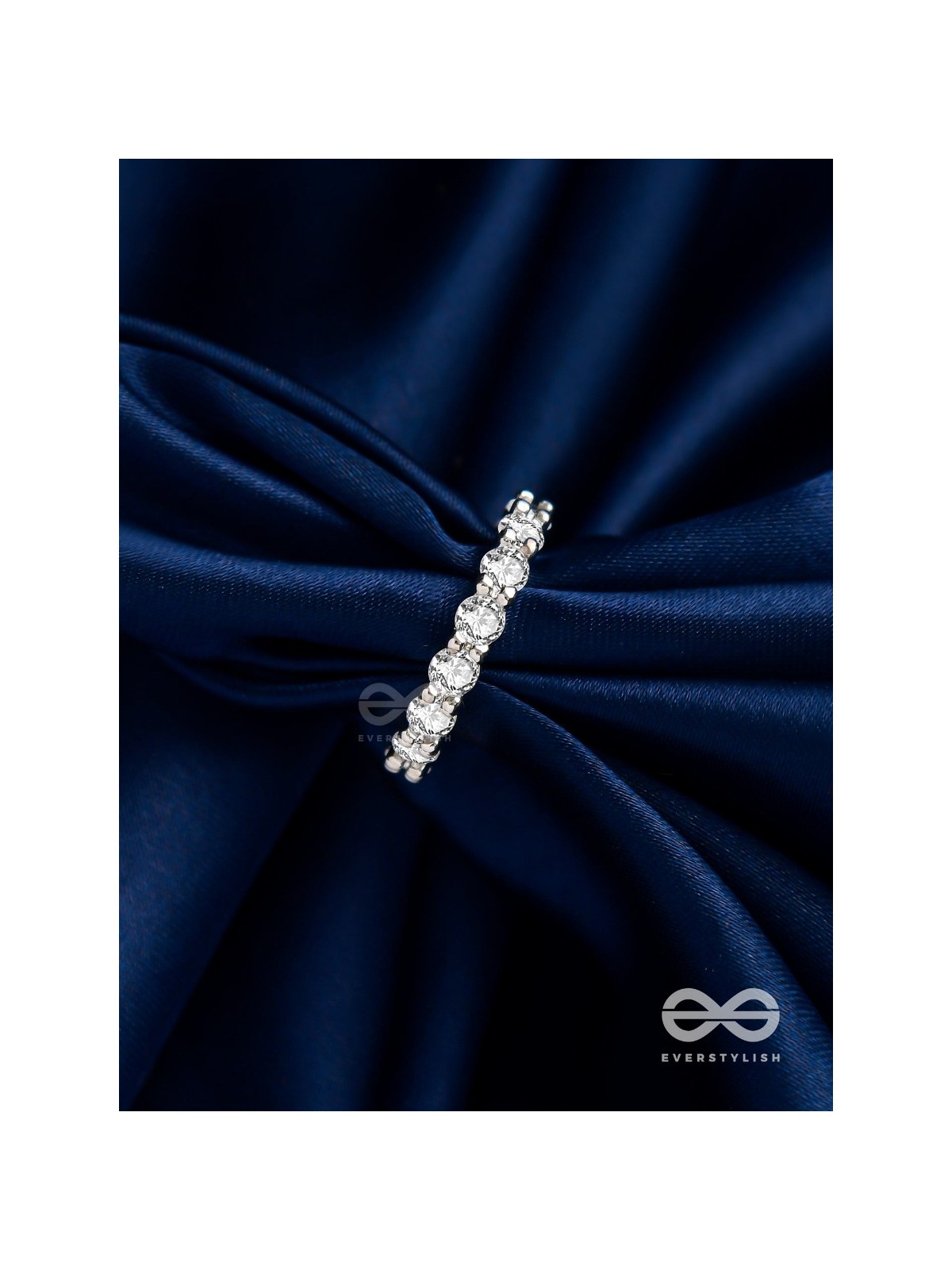 The Shiny Tales - Silver Cubic Zirconia Ring (Adjustable)