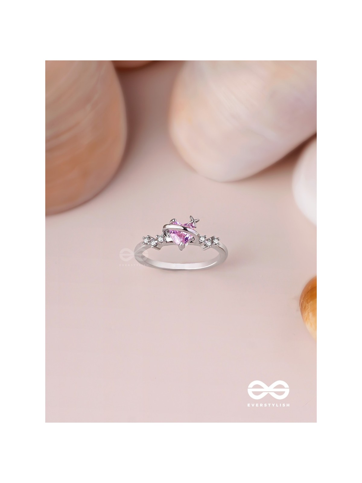 The Celestial Affection - Silver Cubic Zirconia Ring