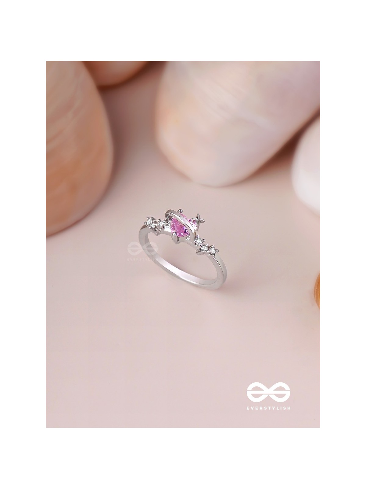 The Celestial Affection - Silver Cubic Zirconia Ring