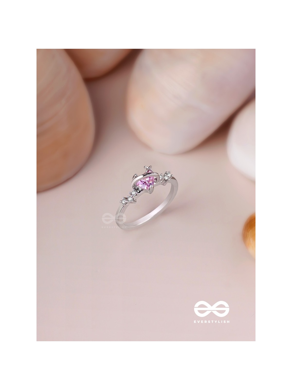 The Celestial Affection - Silver Cubic Zirconia Ring