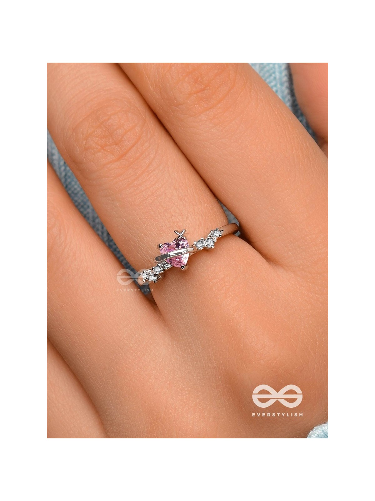 The Celestial Affection - Silver Cubic Zirconia Ring