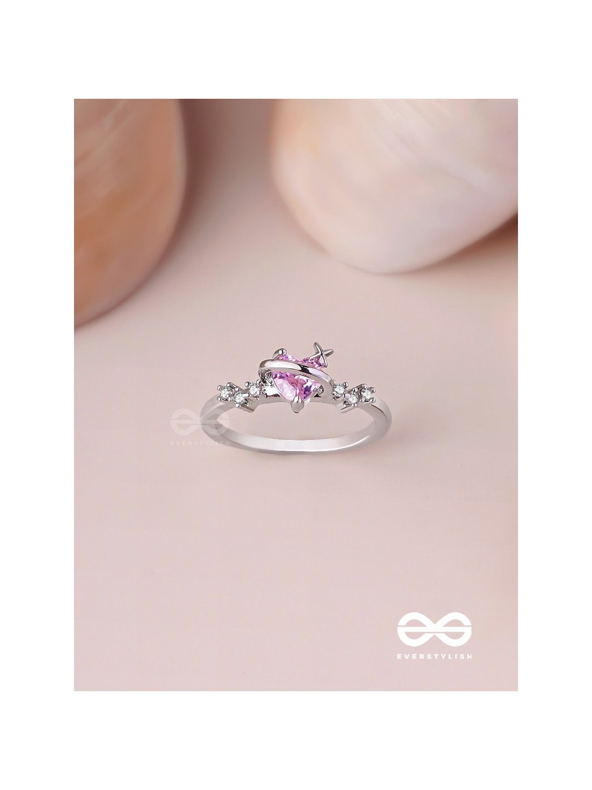 The Celestial Affection - Silver Cubic Zirconia Ring