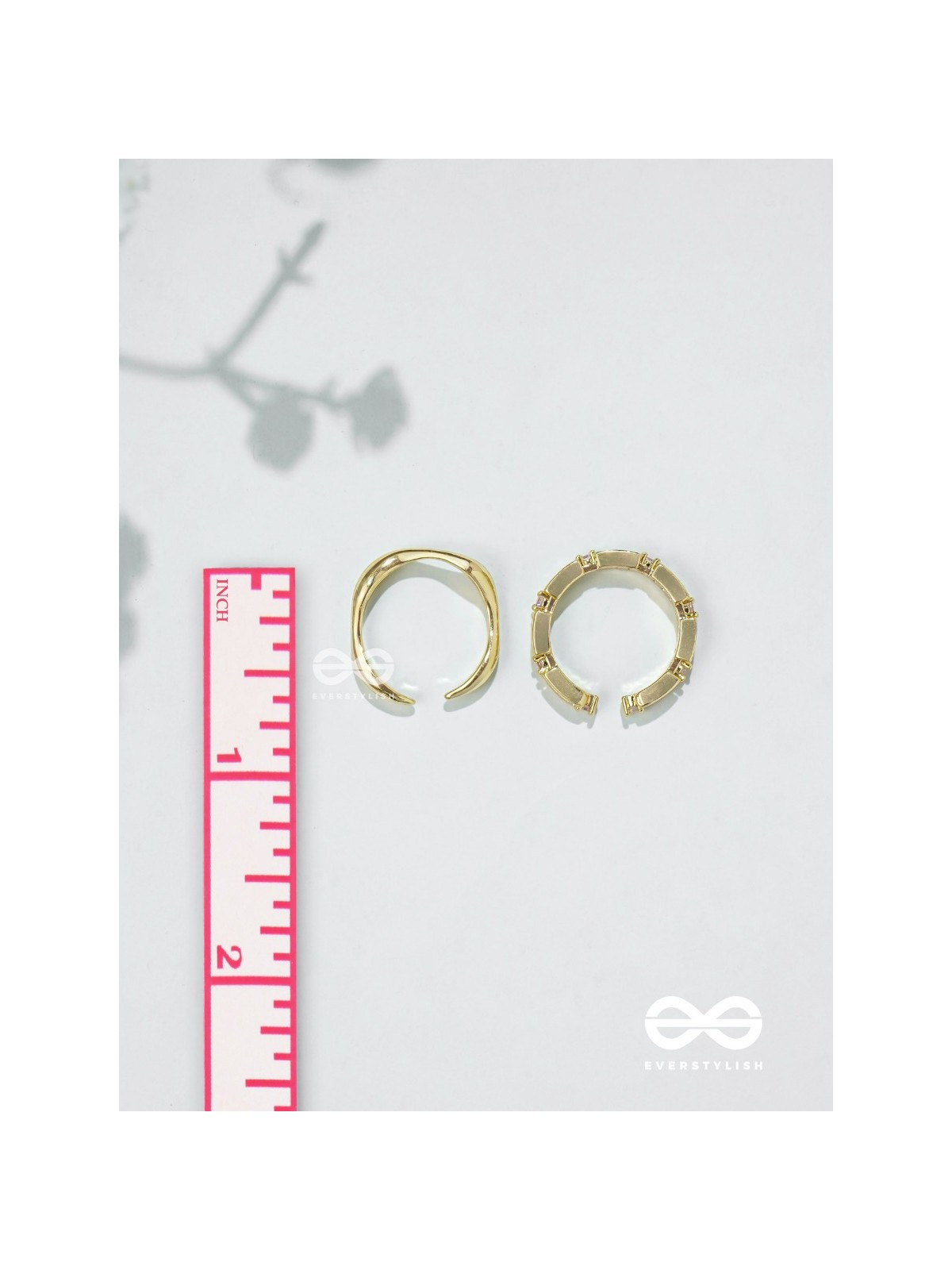 Midas Treasures - Golden Cubic Zirconia Rings (Set Of 2 Adjustable)