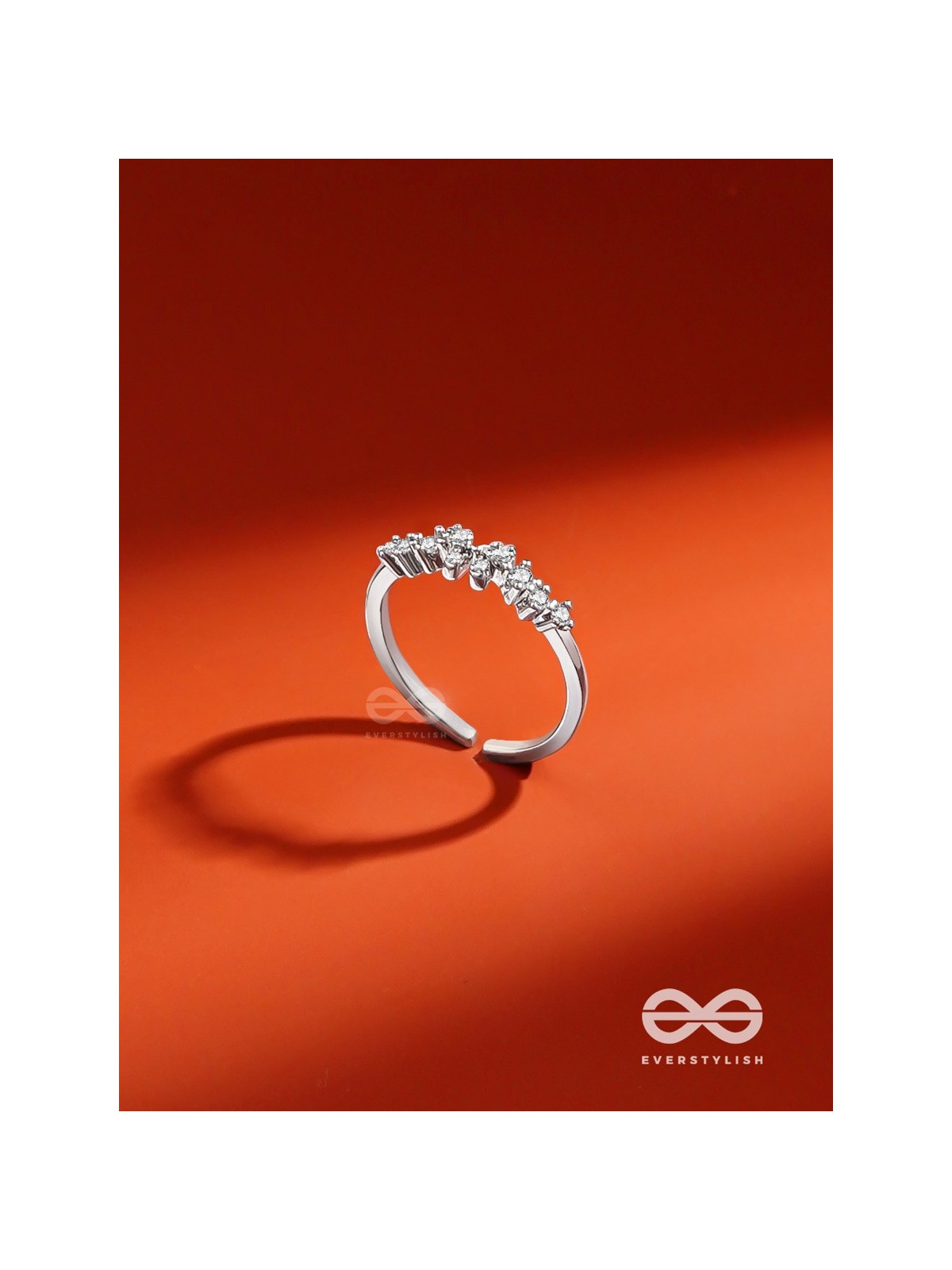 The Divine Swans - Silver Cubic Zirconia Ring (Adjustable)