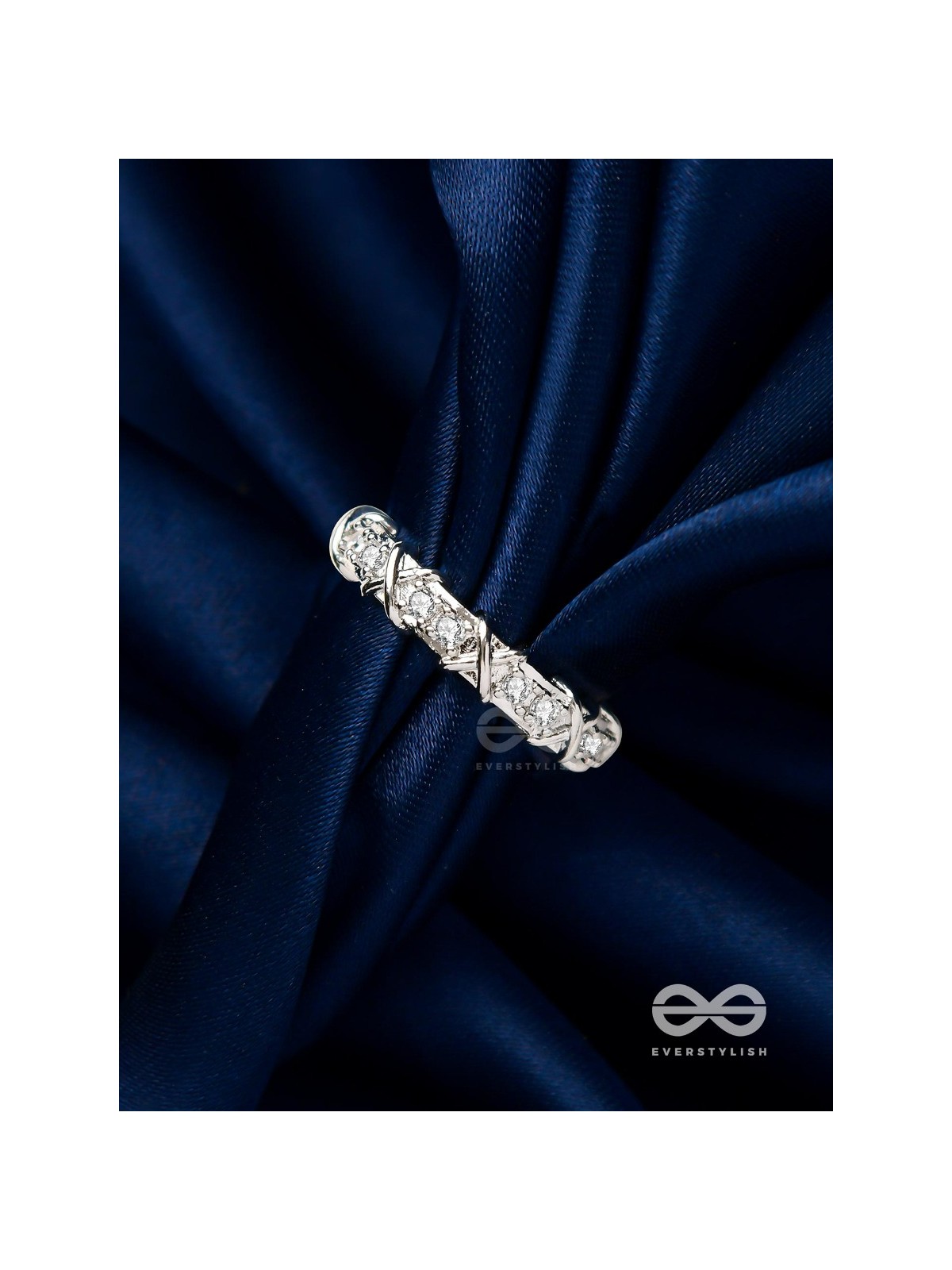 The Winter Frost - Silver Cubic Zirconia Ring (Adjustable)